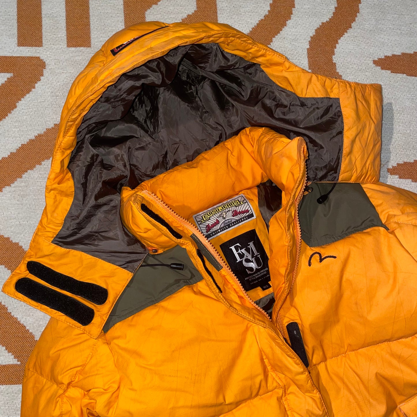 Evisu Panelled Puffer Coat S
