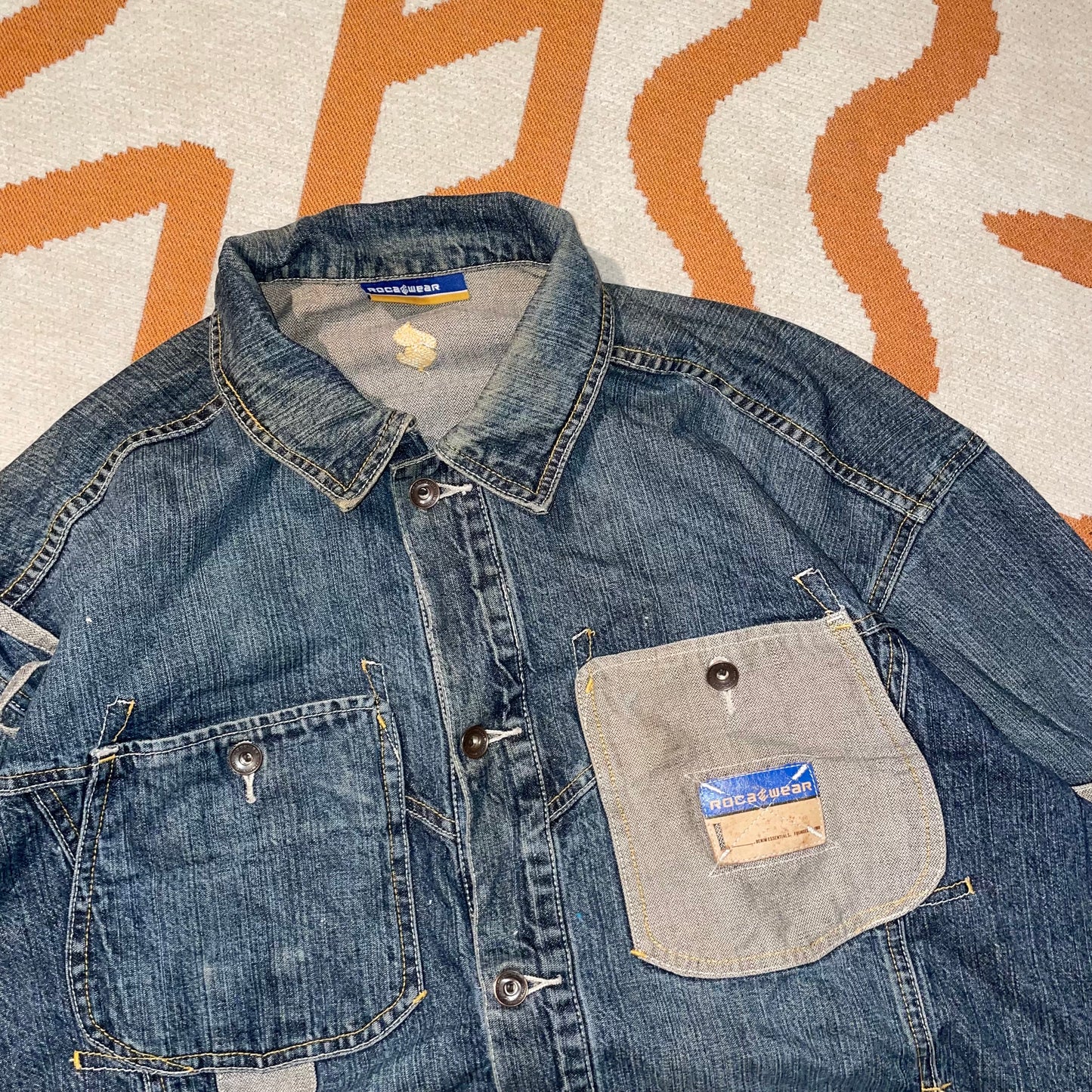 Rocawear 00s Denim Embroidered Jacket XL