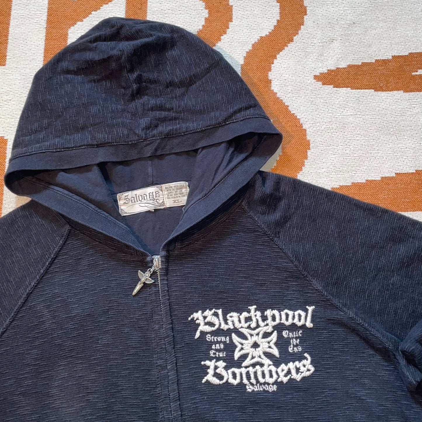 Salvage 00s Bombers Embroidered Zip Hoodie XL