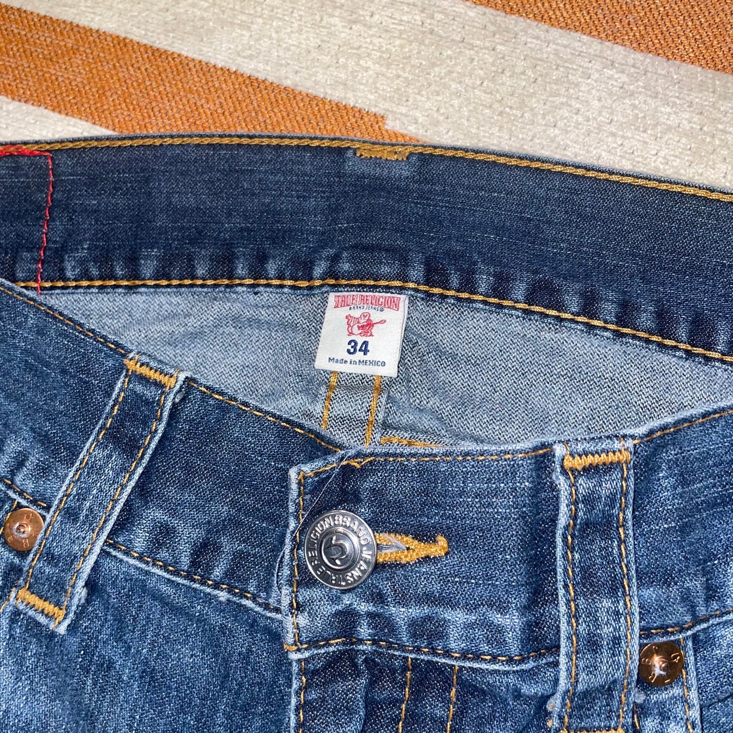 True Religion 00s Embroidered Jorts 34x13