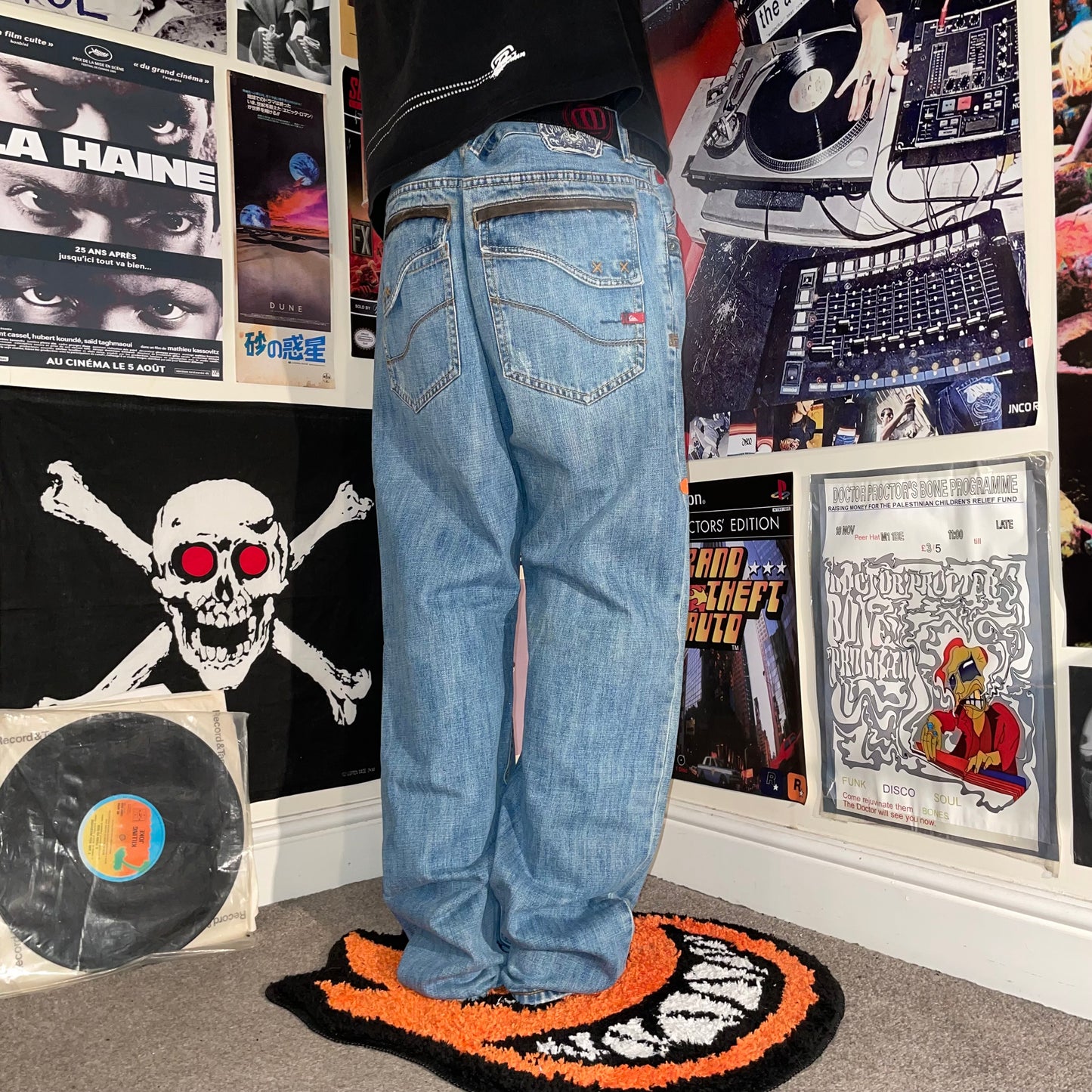 Quiksilver 00s Baggy Blue Jeans 36x34