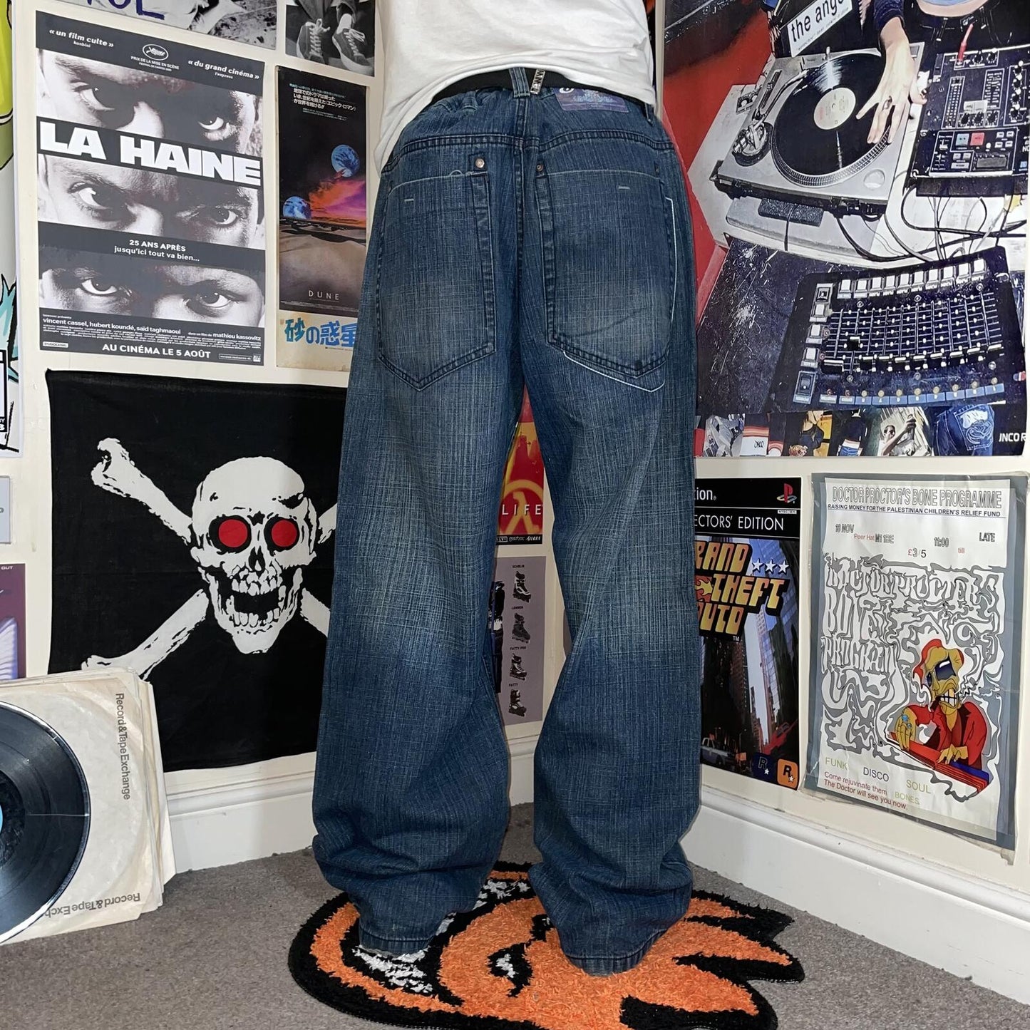 Southpole 00s Printed Baggy Denim Jeans 38x32