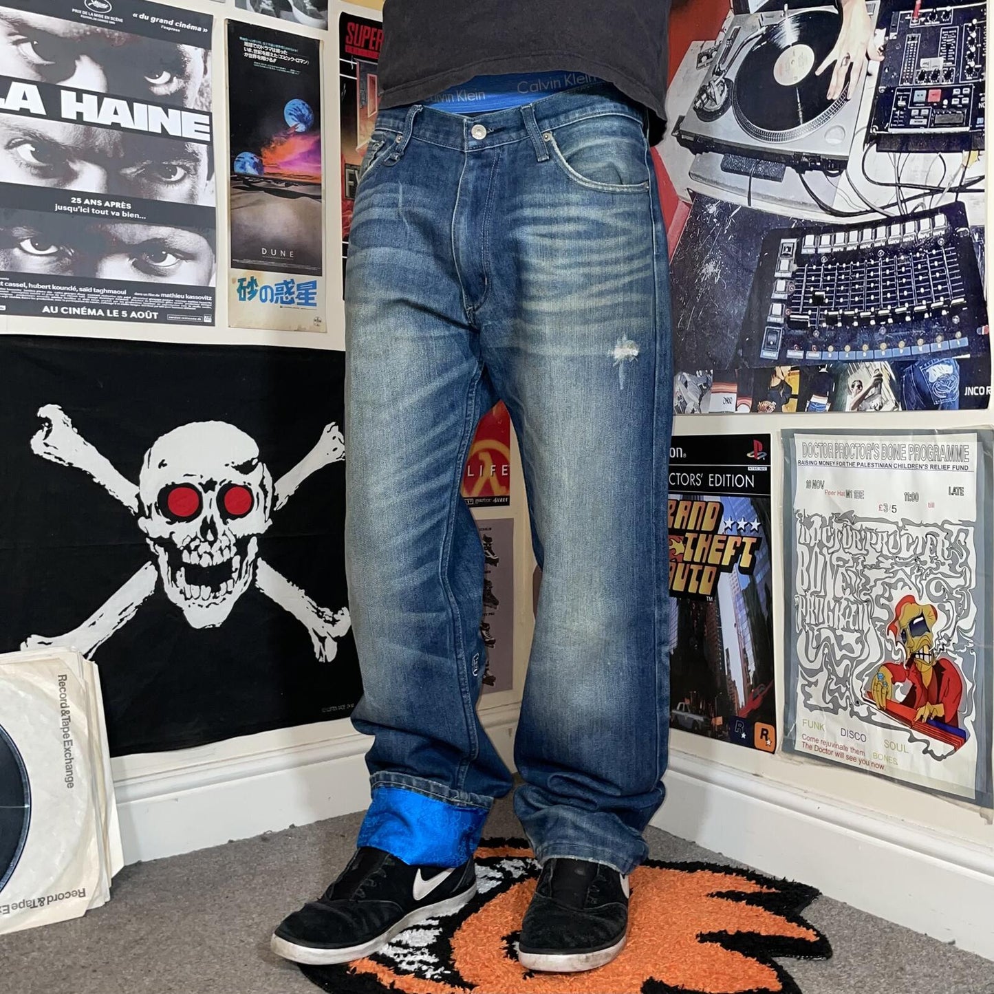Levi’s x CLOT x Kazuki '09 Printed/Embroidered Designer 505 Jeans 34x33
