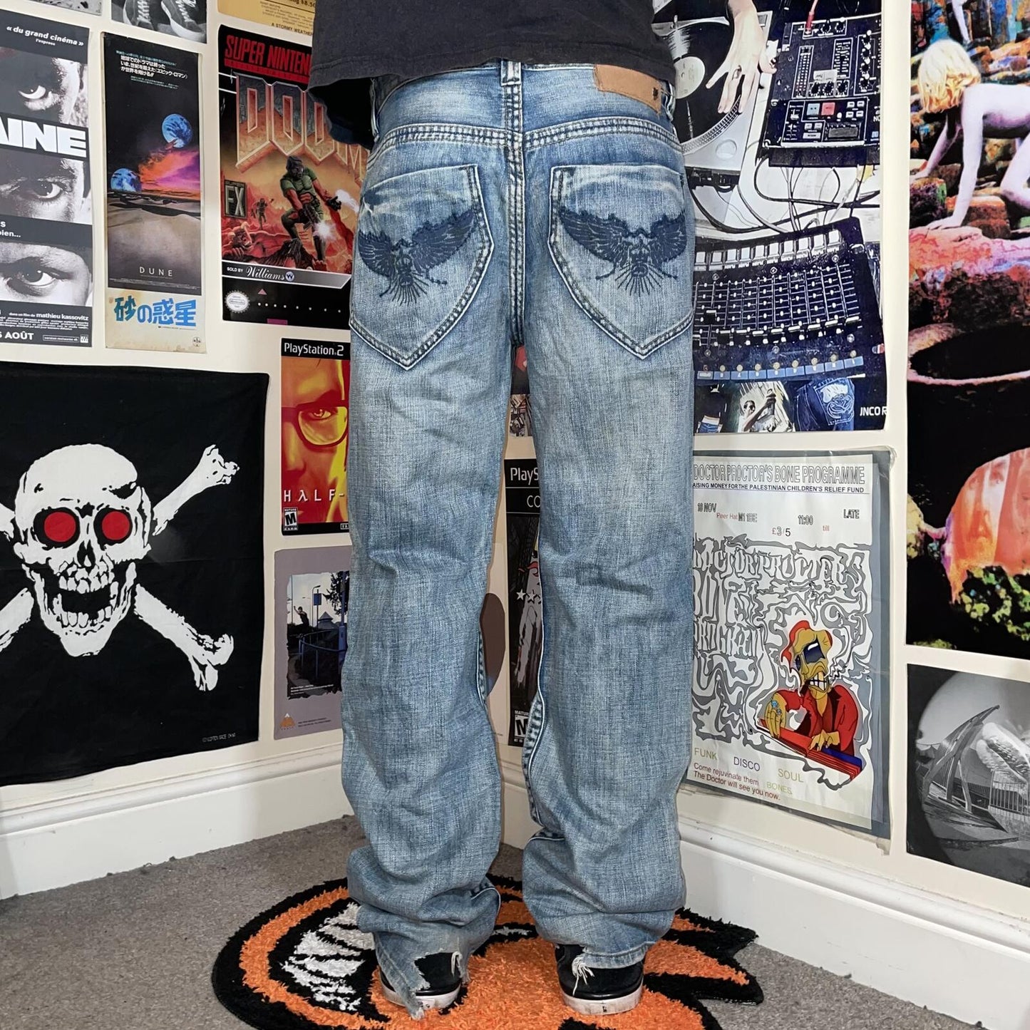 Ecko Unltd. 00s Printed/Embellished Wings Jeans 32x32