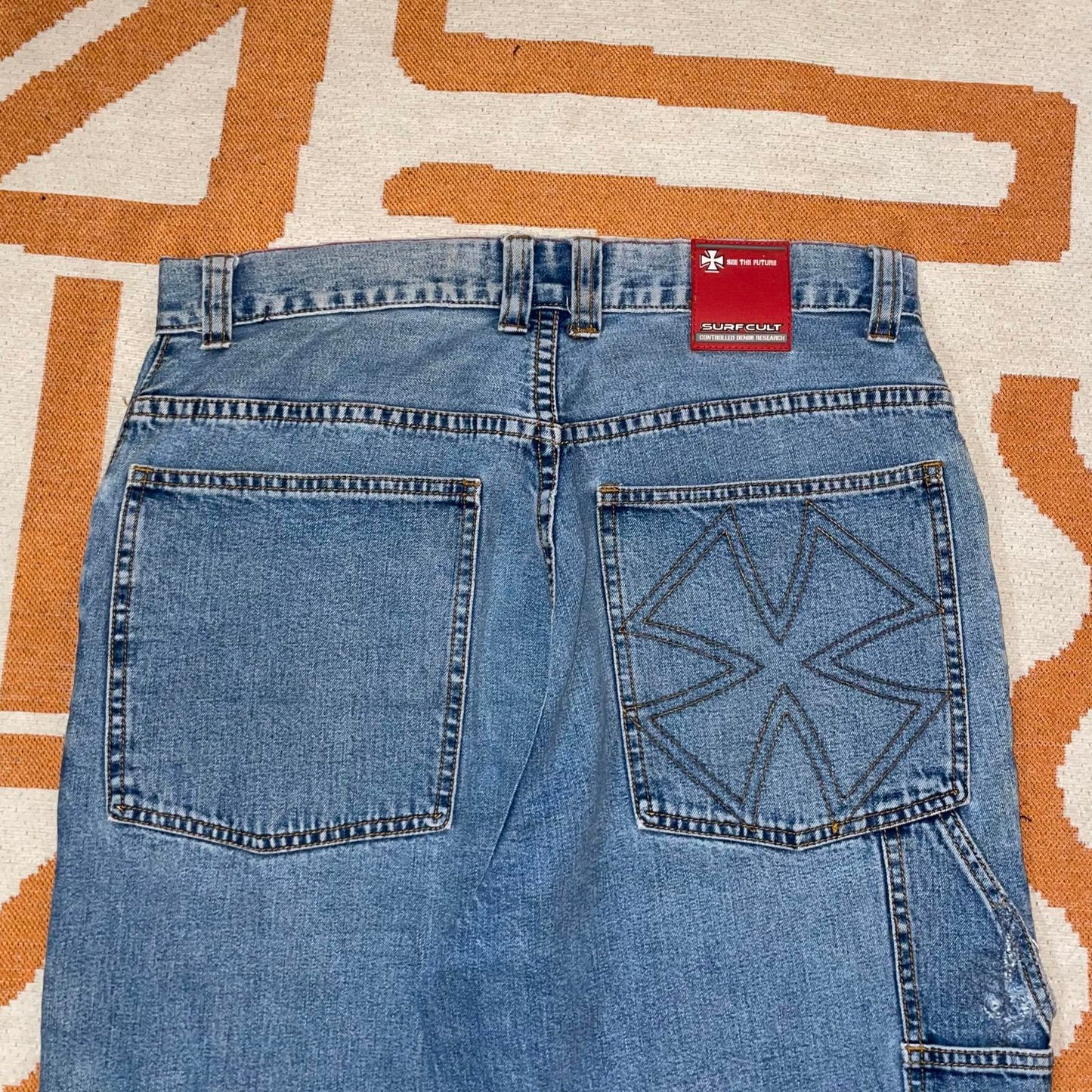 Surf Cult 90s Embroidered Baggy Cross Jeans 32x30