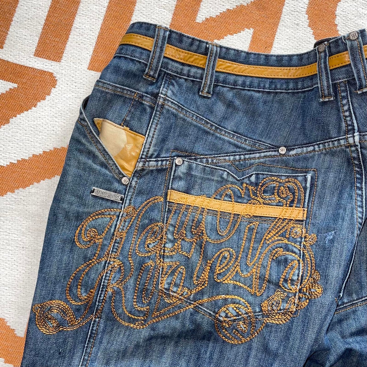 Rydel Gear 00s Embroidered Baggy Jeans 34x34