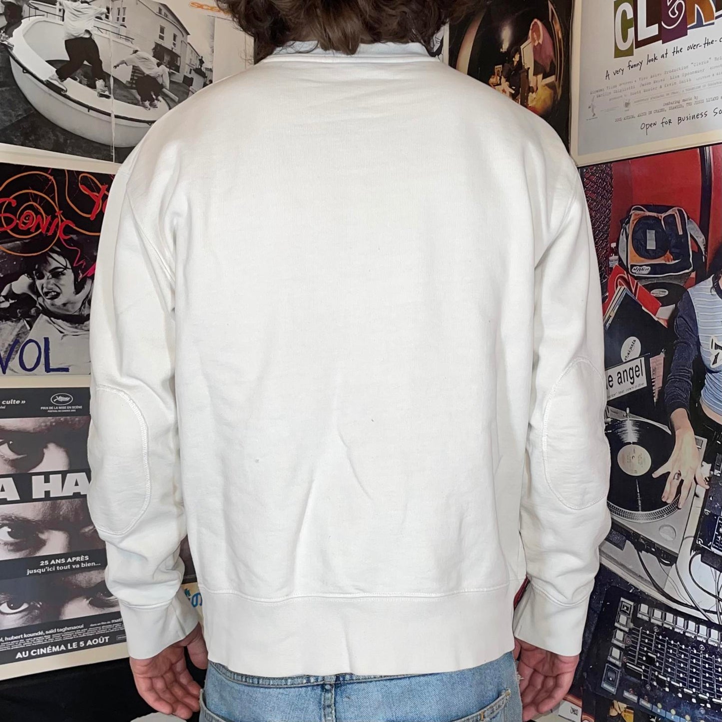 Quiksilver 90s Embroidered Spell-Out White Sweatshirt XL