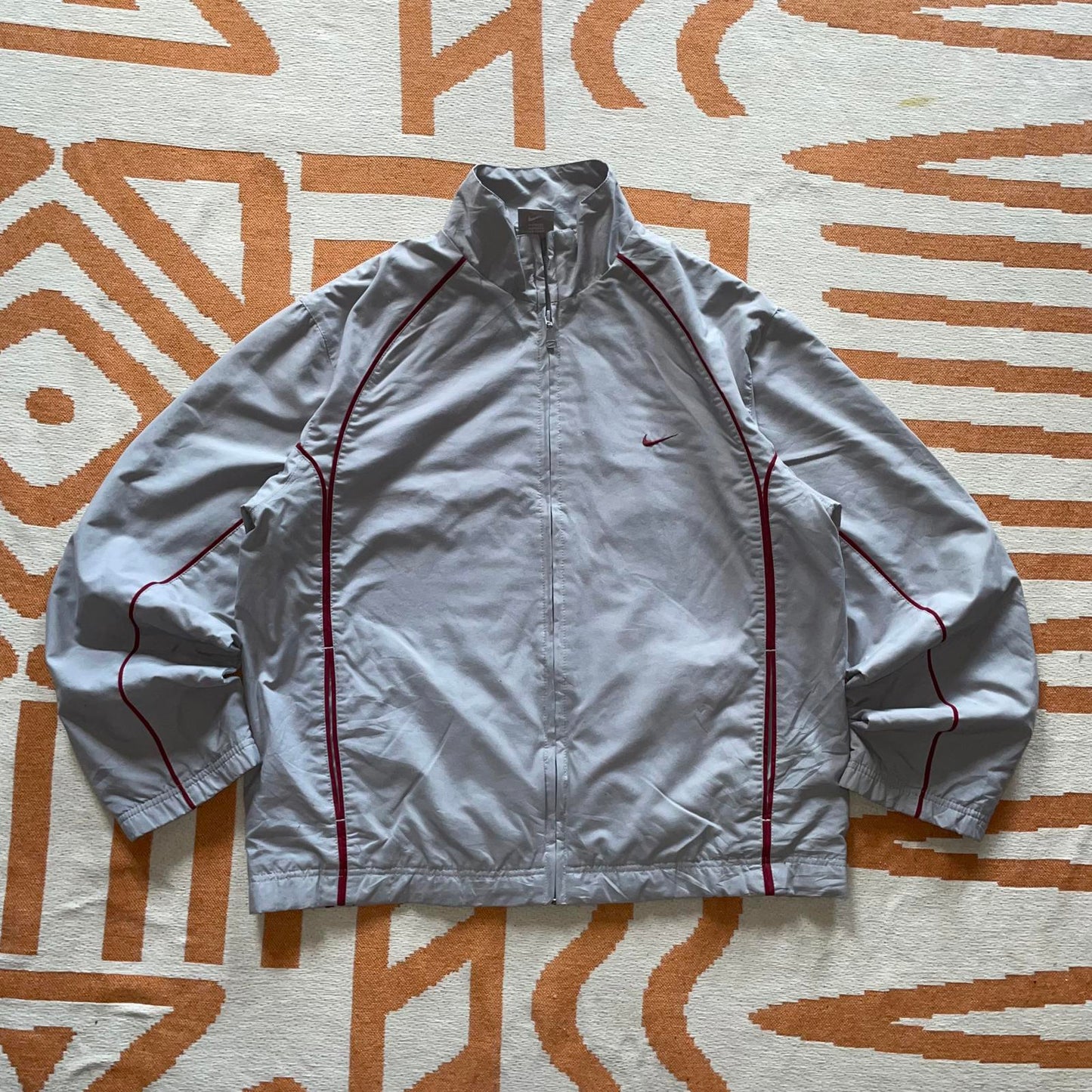 Nike 00s Grey/Red Track Jacket M