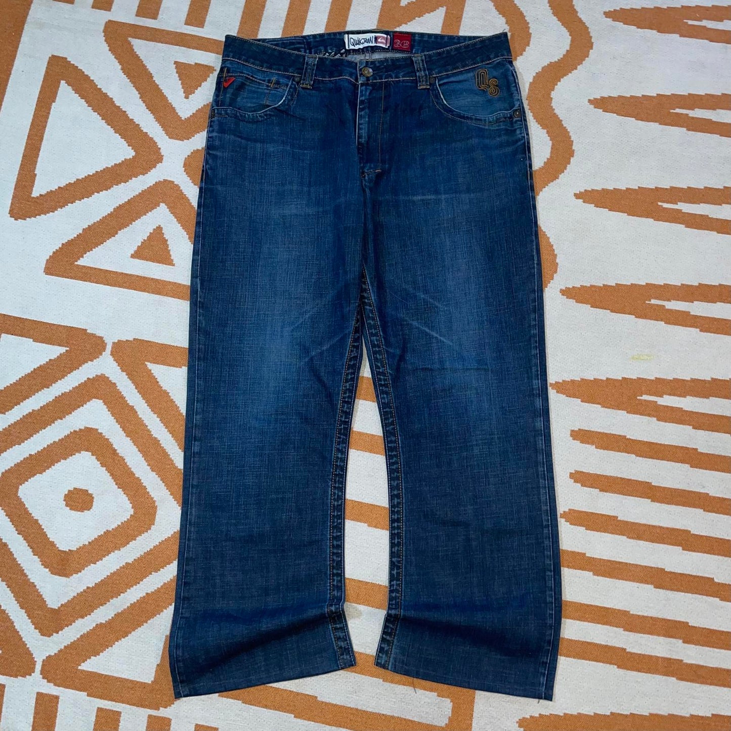 Quiksilver 00s Baggy Embroidered Jeans 36x32