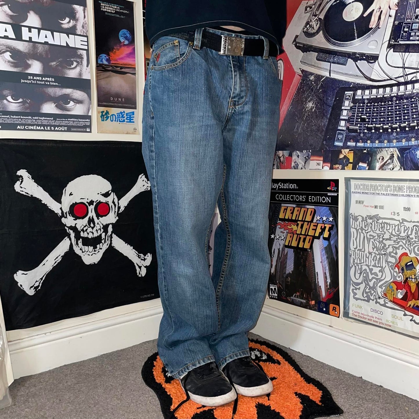 Quiksilver 00s Baggy Blue Jeans 34x32