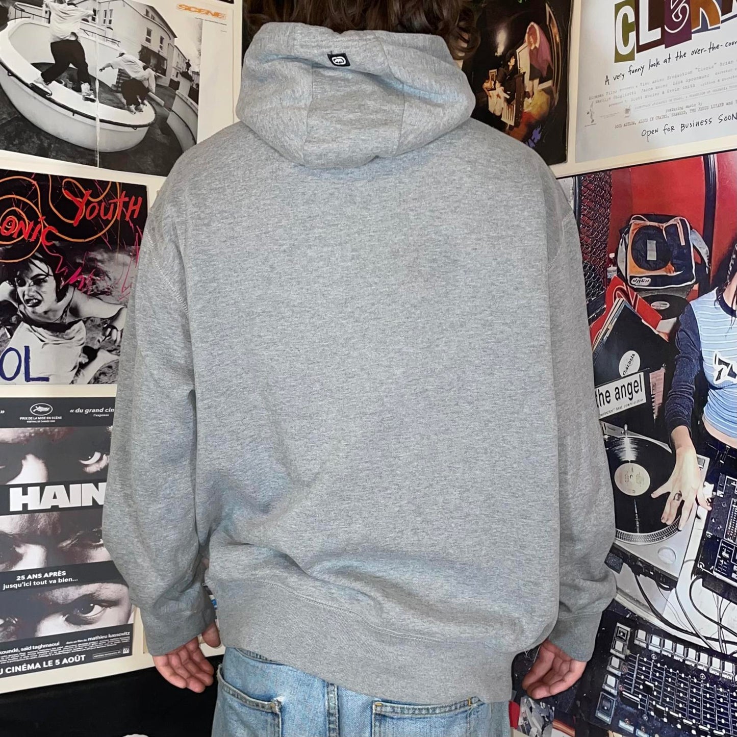 Ecko Unltd. 90s Embroidered Rhino Grey Hoodie XL