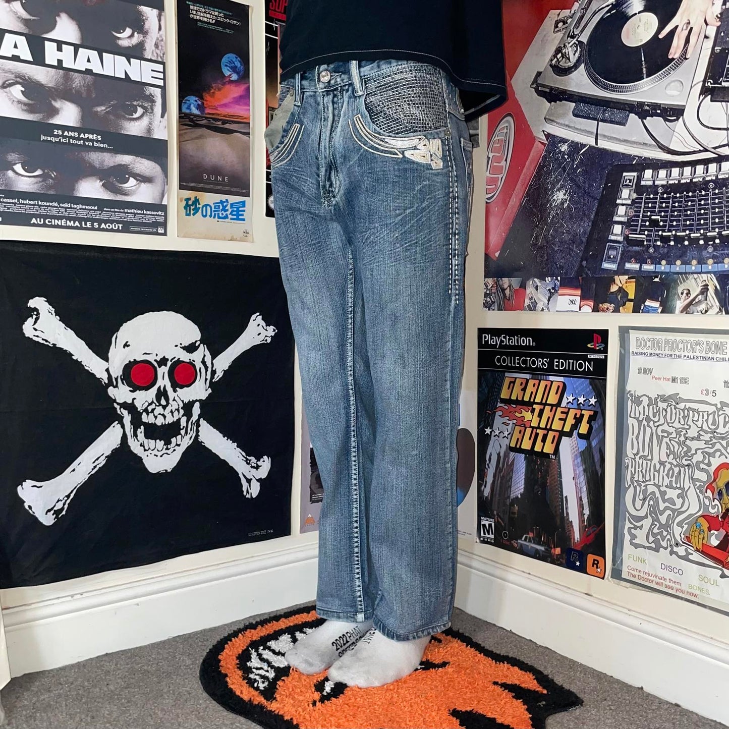 Akademiks 00s Embroidered Swirl Jeans 30x29