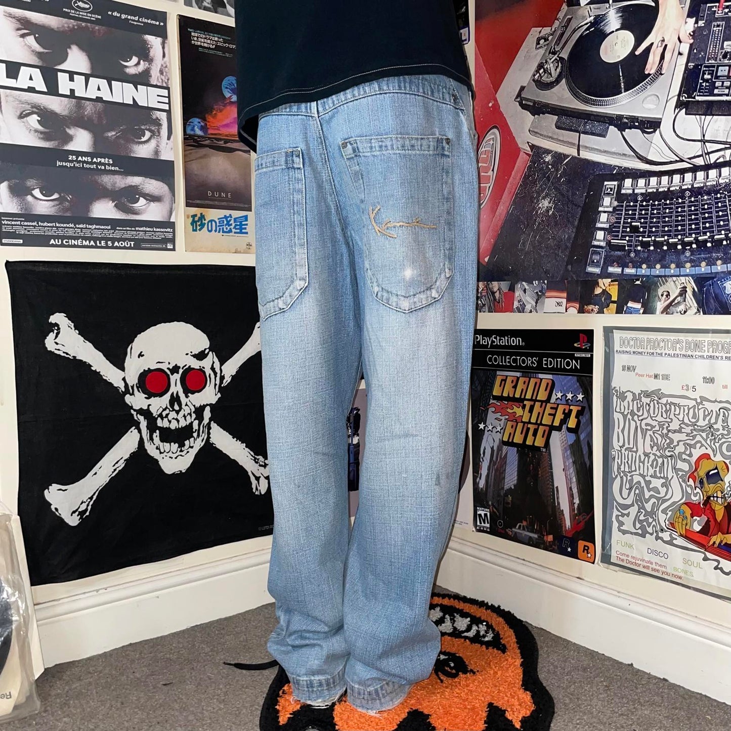 Karl Kani 00s Embroidered Baggy Jeans 30x32