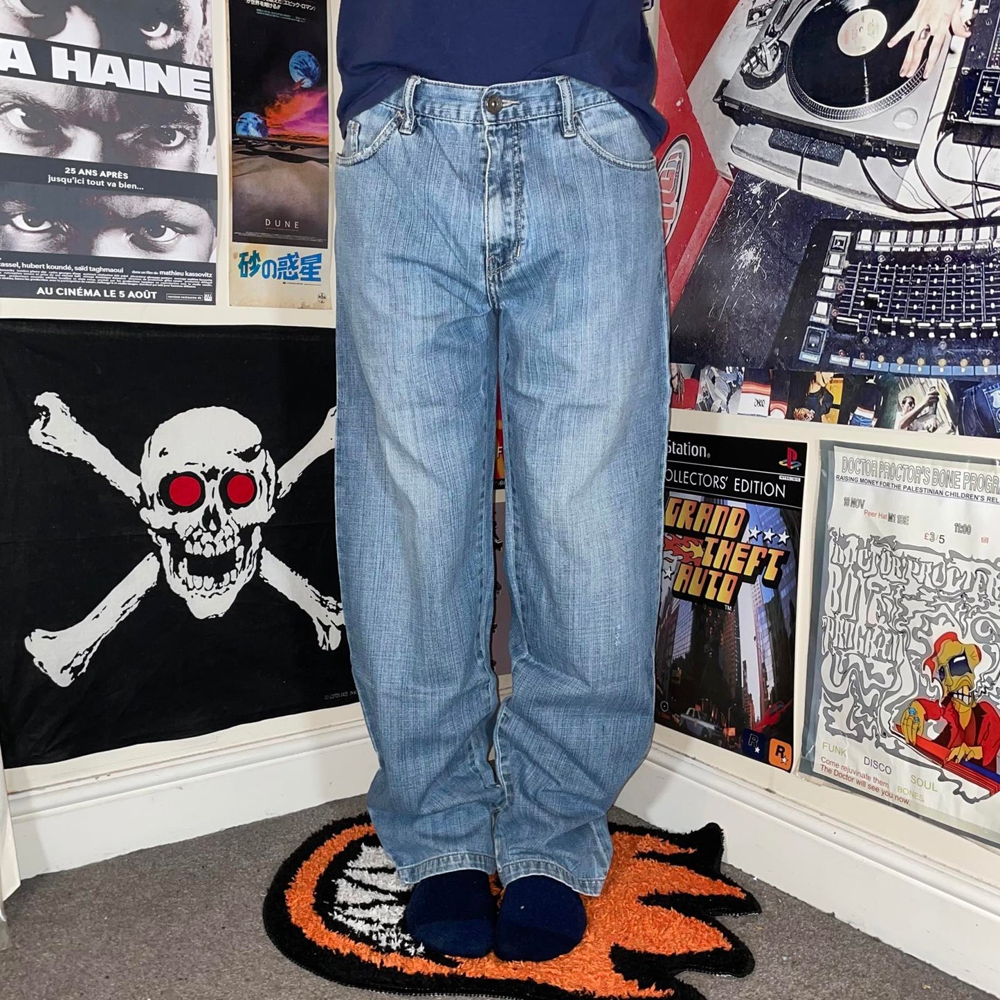 Billabong 00s Printed Denim Blue Surf Jeans 32x31