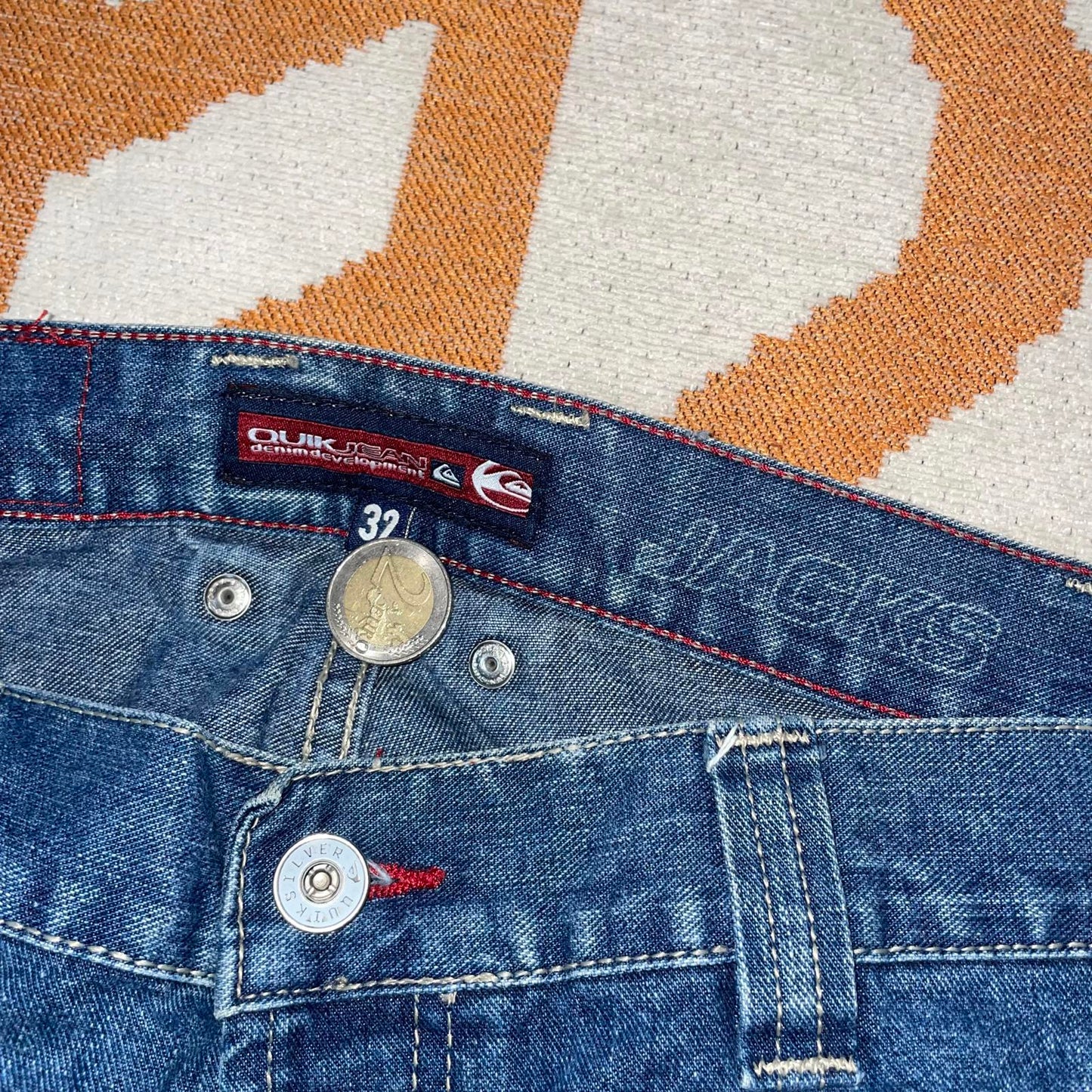 Quiksilver Surf 00s Baggy Blue Jeans 32x32