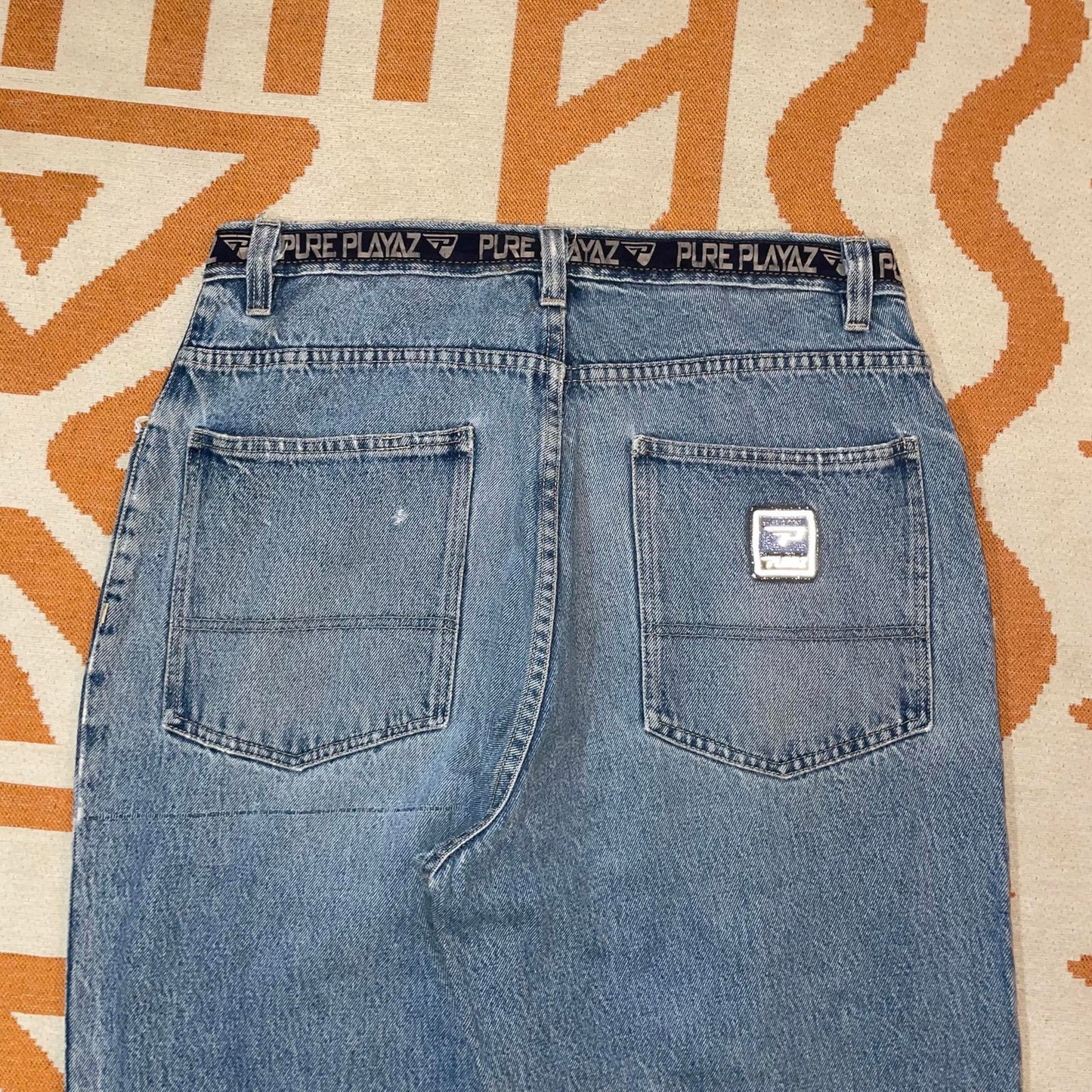 Pureplayaz 00s Embroidered Baggy Jeans 34x30
