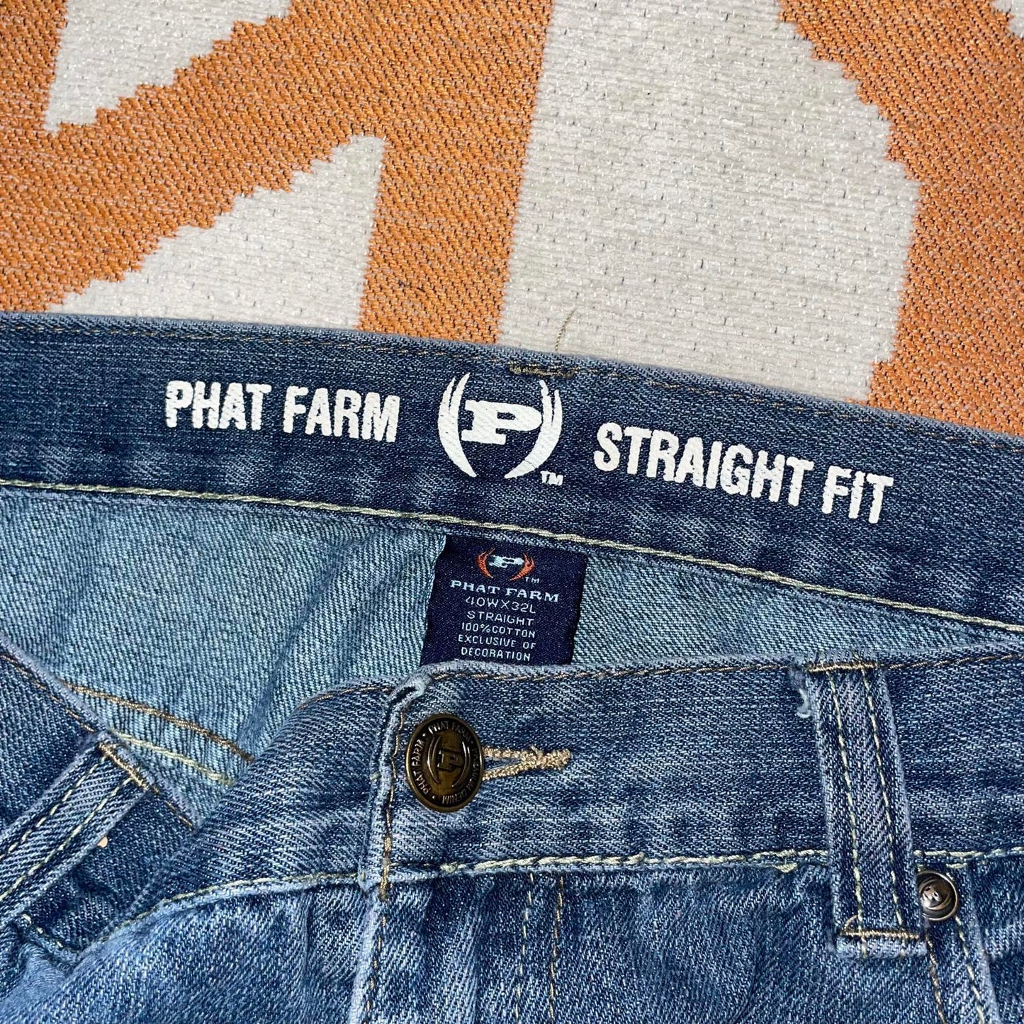 Phat Farm 00s Embroidered Jeans 38x30