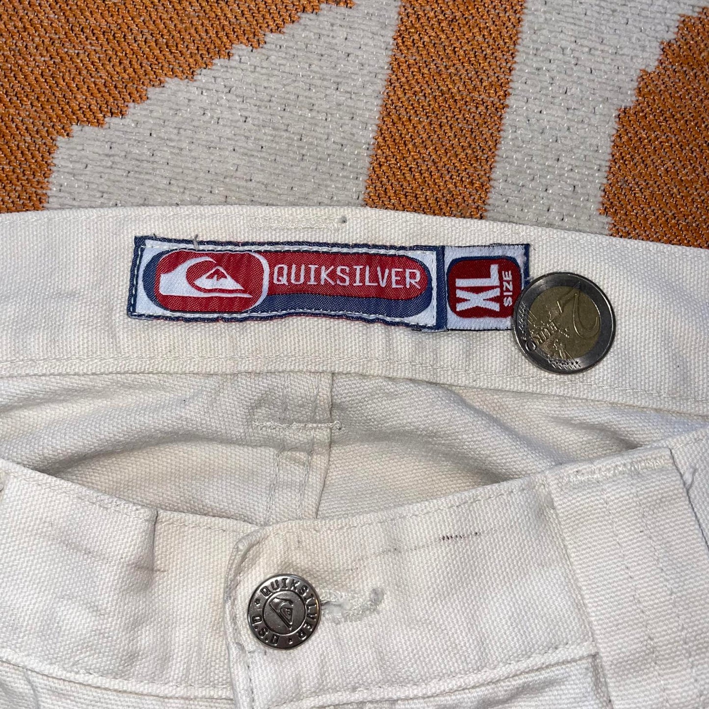 Quiksilver 00s Cream Embroidered Pants 36x30