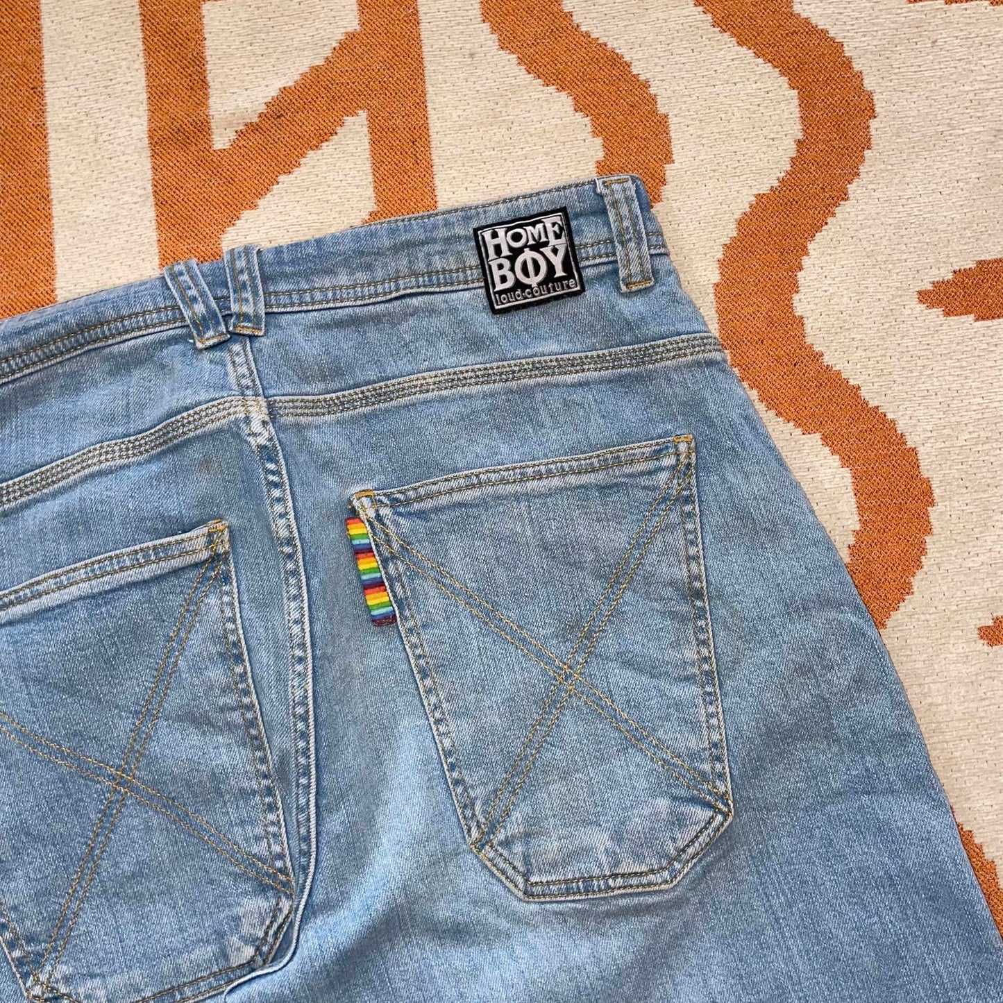 Homeboy 00s Embroidered Baggy Jeans 28x30