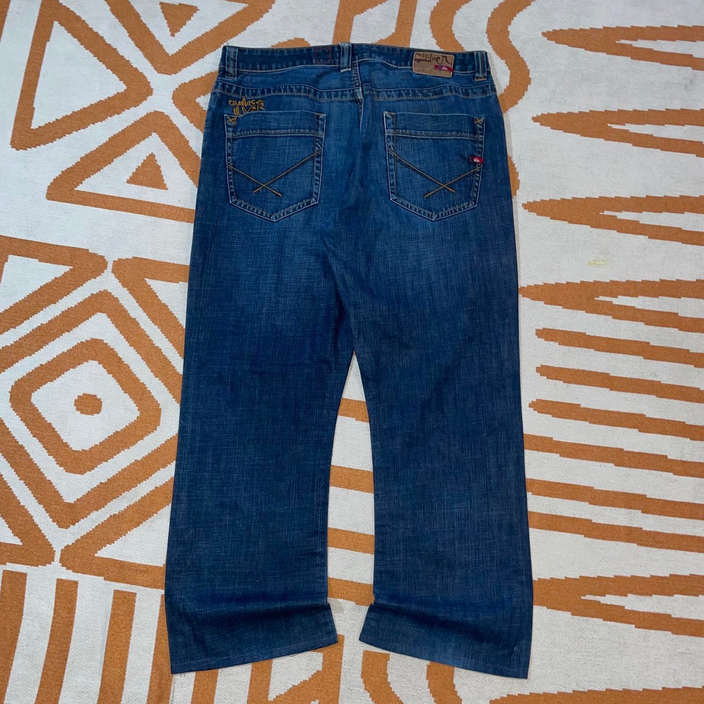 Quiksilver 00s Baggy Embroidered Jeans 36x32