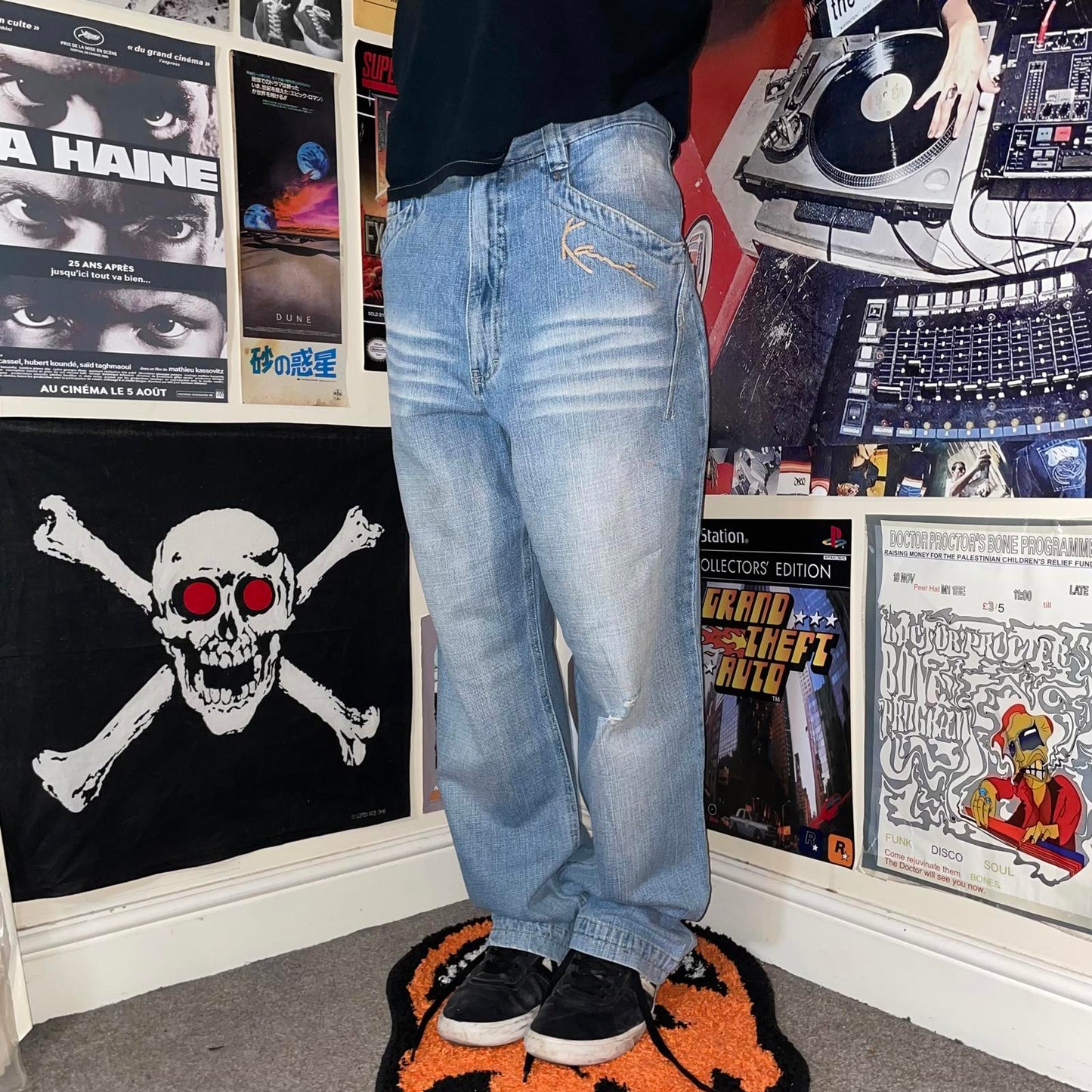 Karl Kani 00s Embroidered Baggy Jeans 30x32