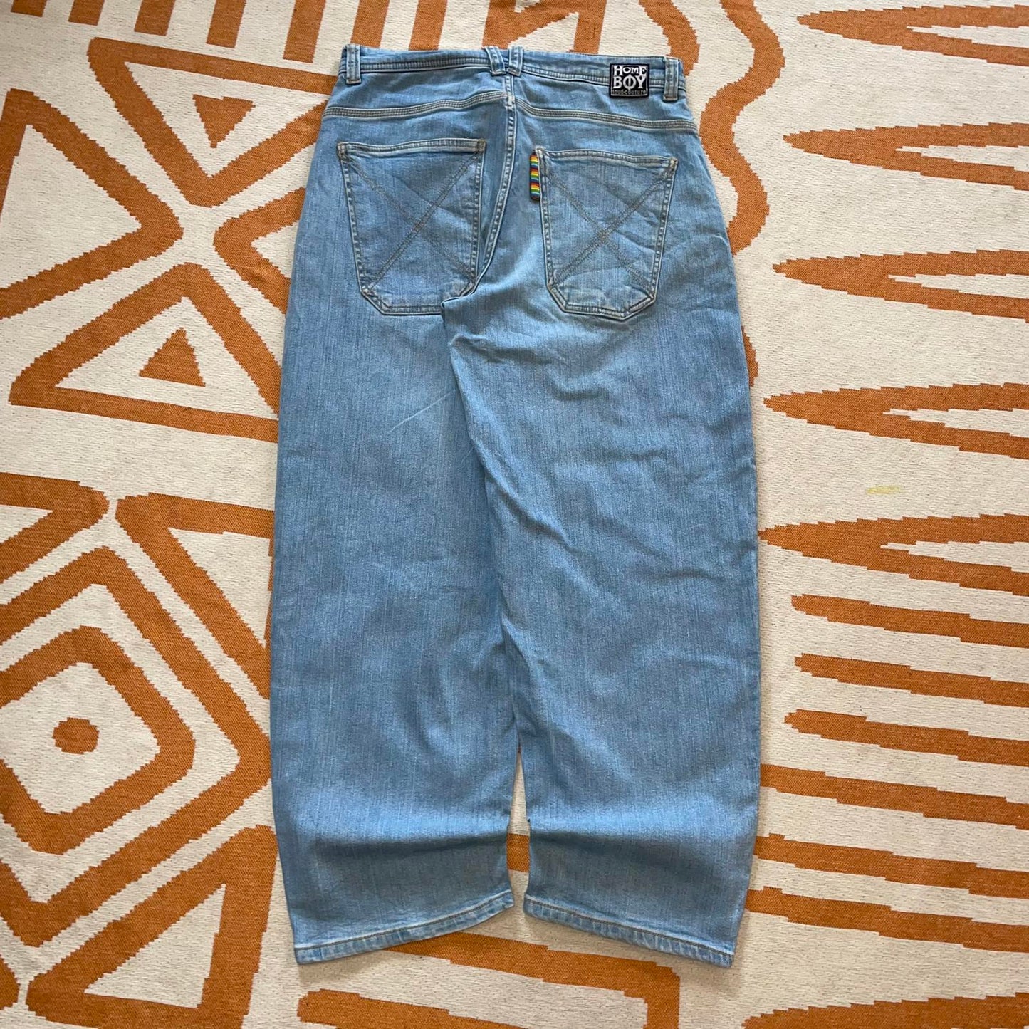 Homeboy 00s Embroidered Baggy Jeans 28x30
