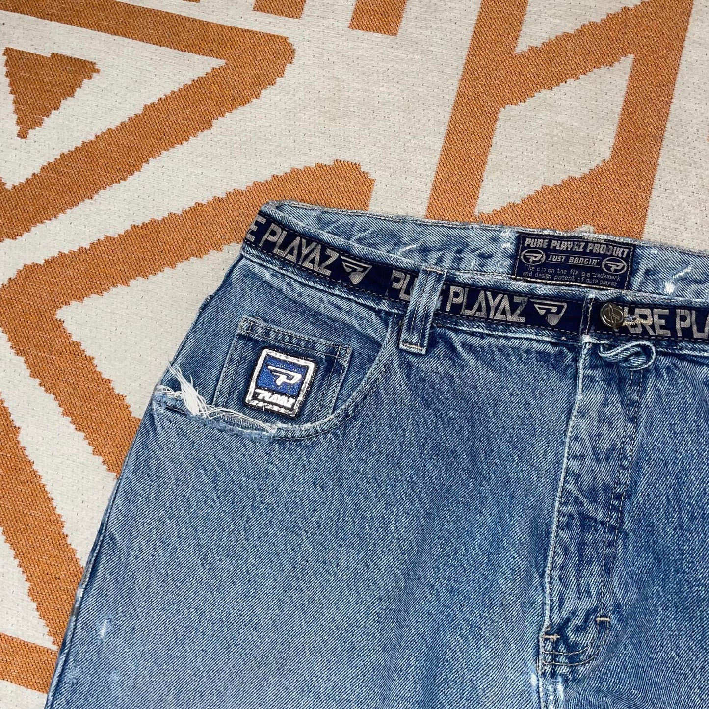 Pureplayaz 00s Embroidered Baggy Jeans 34x30