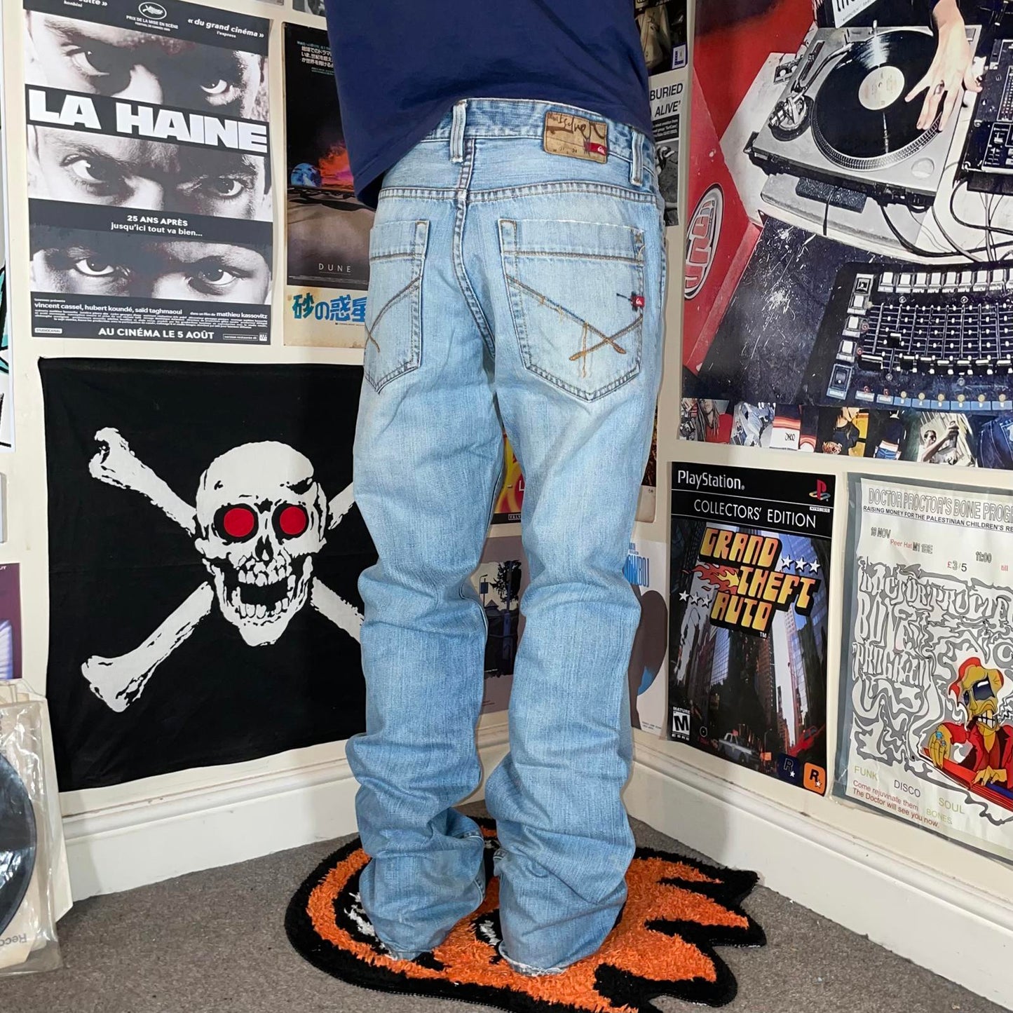 Quiksilver 00s Blue Denim Surf Jeans 31x33