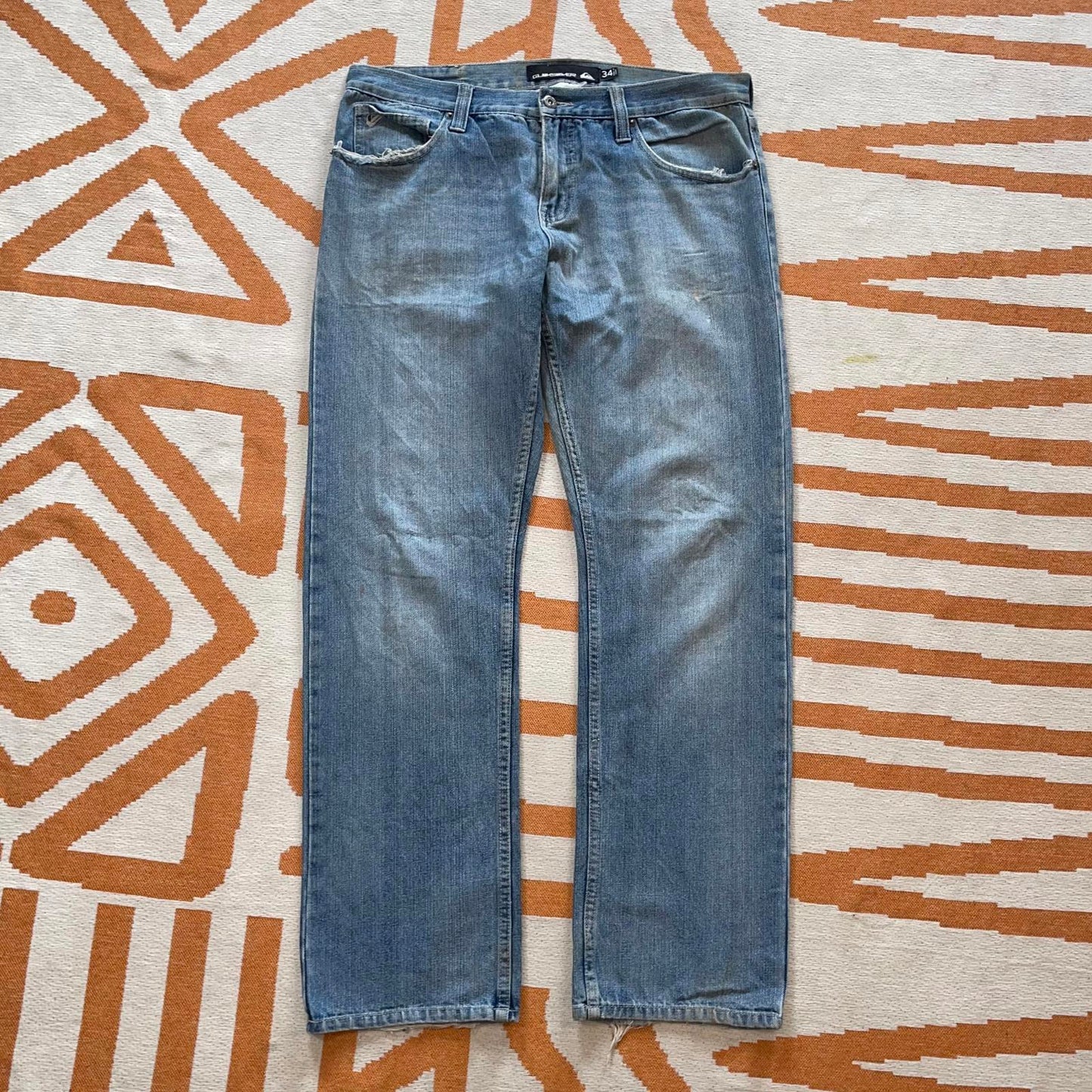 Quiksilver 00s Printed Baggy Jeans 34x32