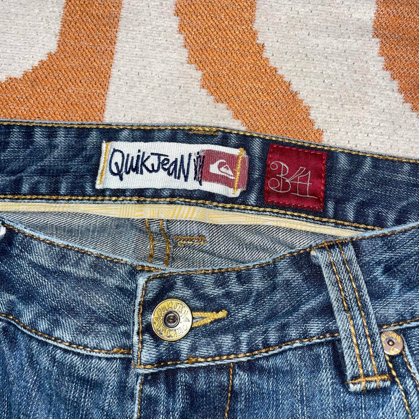 Quiksilver 00s Baggy Blue Jeans 34x32