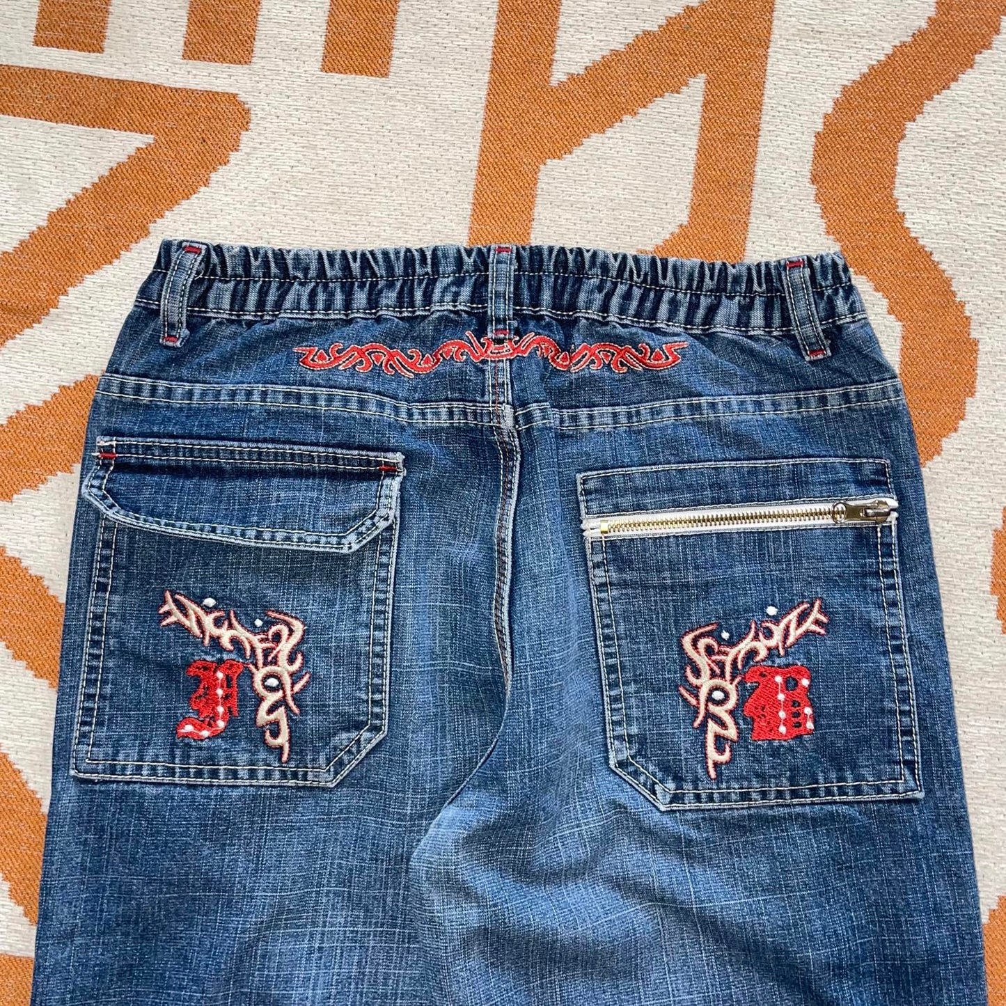 Femy Boy 90s Tribal Embroidered Jeans 28x30