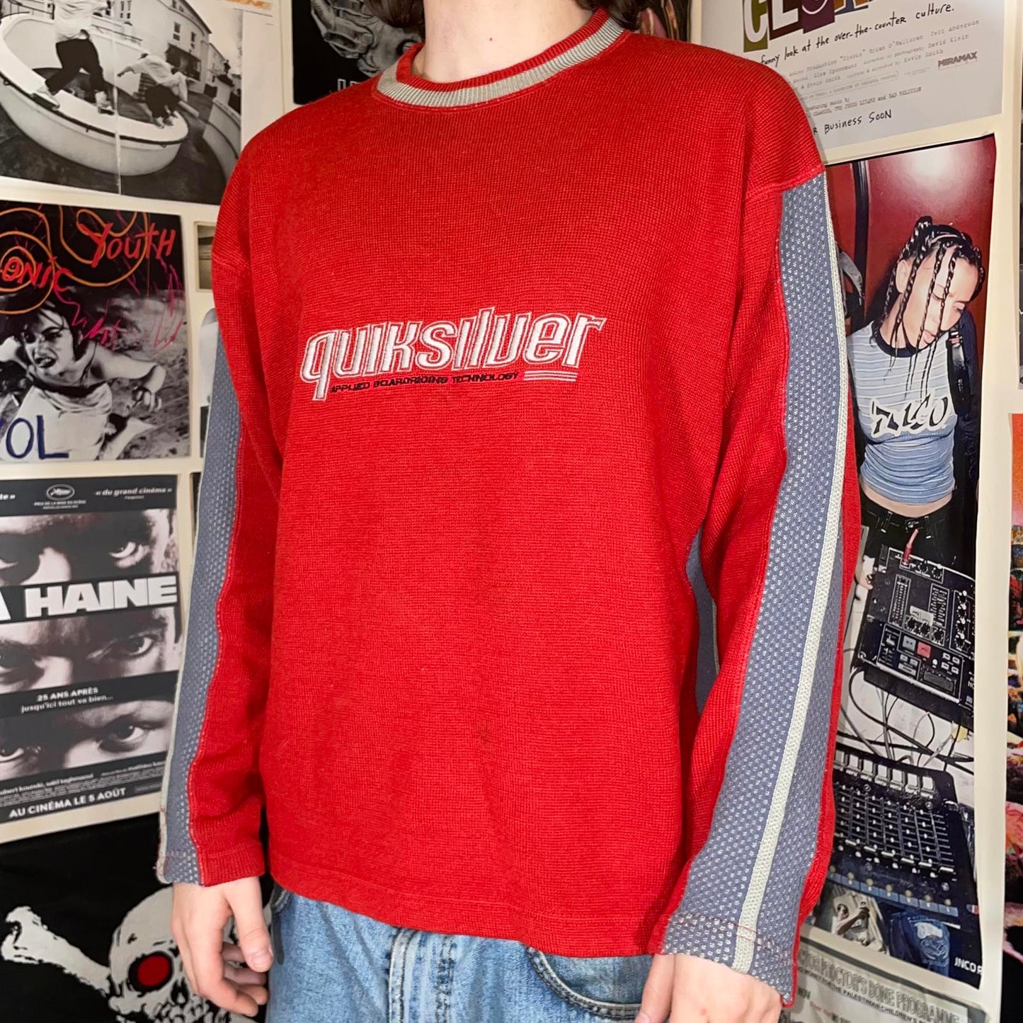 Quiksilver 90s Embroidered Surf Knit Jumper M
