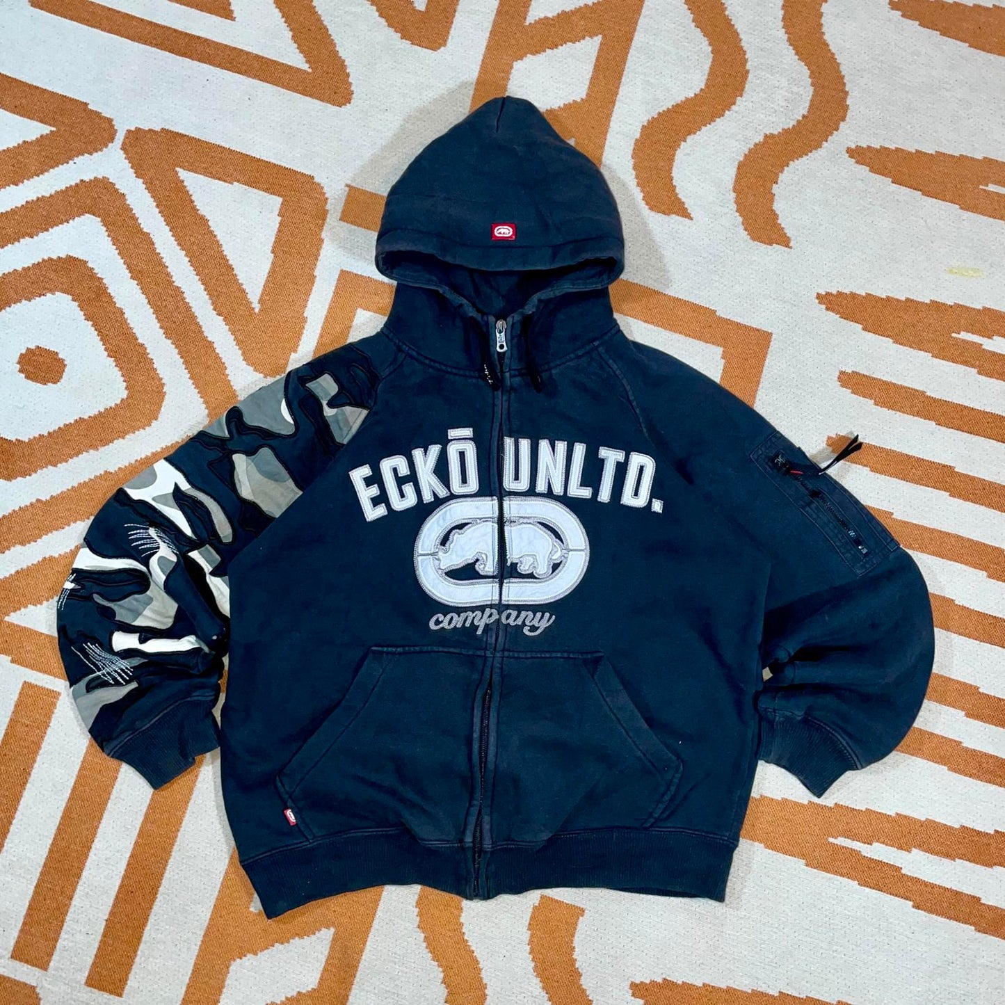 Ecko Unltd. 90s Rhino Camo Embroidered Zip Hoodie XS
