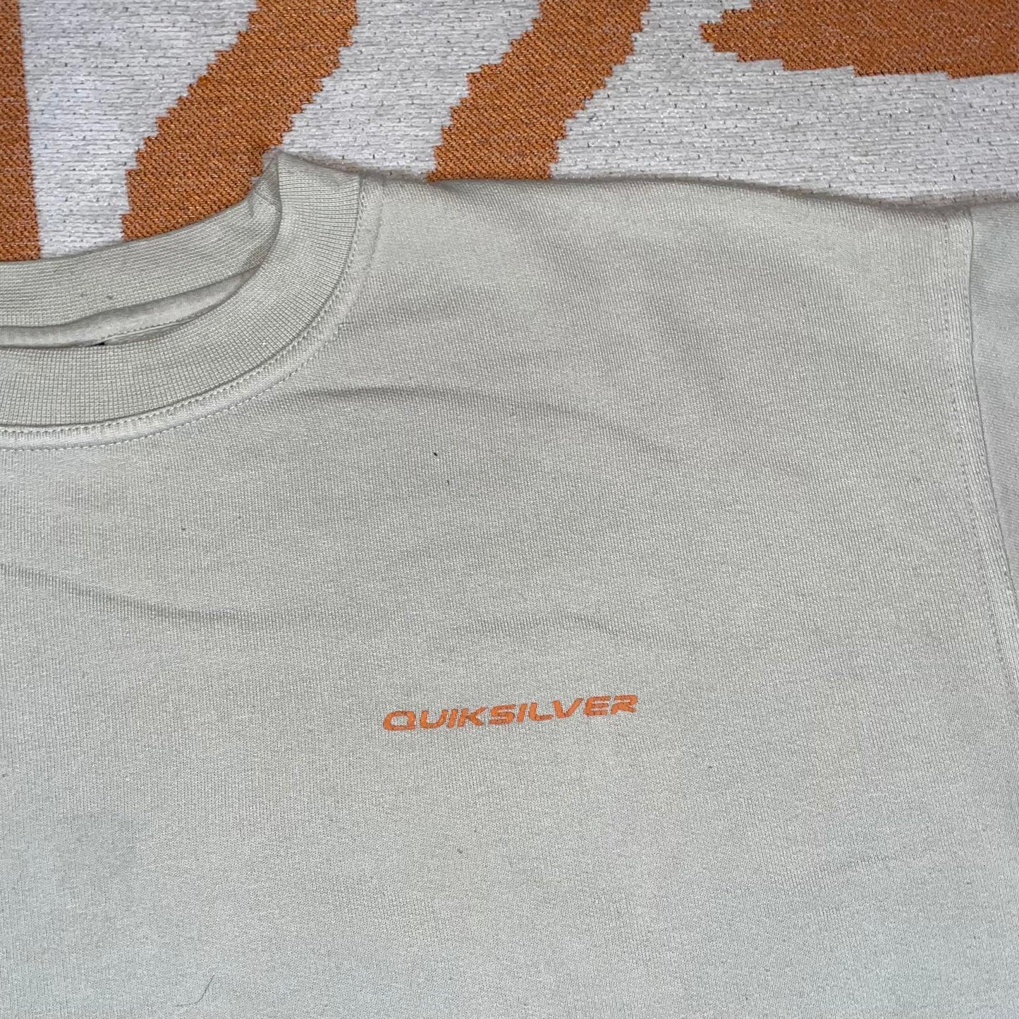 Quiksilver 00s Graphic Surf Cream Sweatshirt XL
