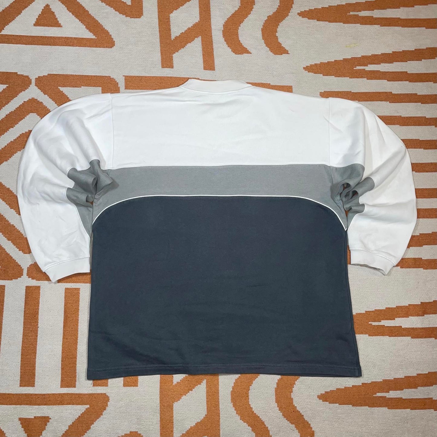 Quiksilver 00s Panelled Embroidered Logo Sweatshirt XL