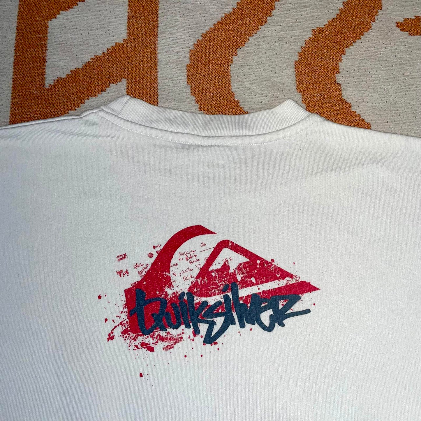 Quiksilver 00s Print White Sweatshirt S