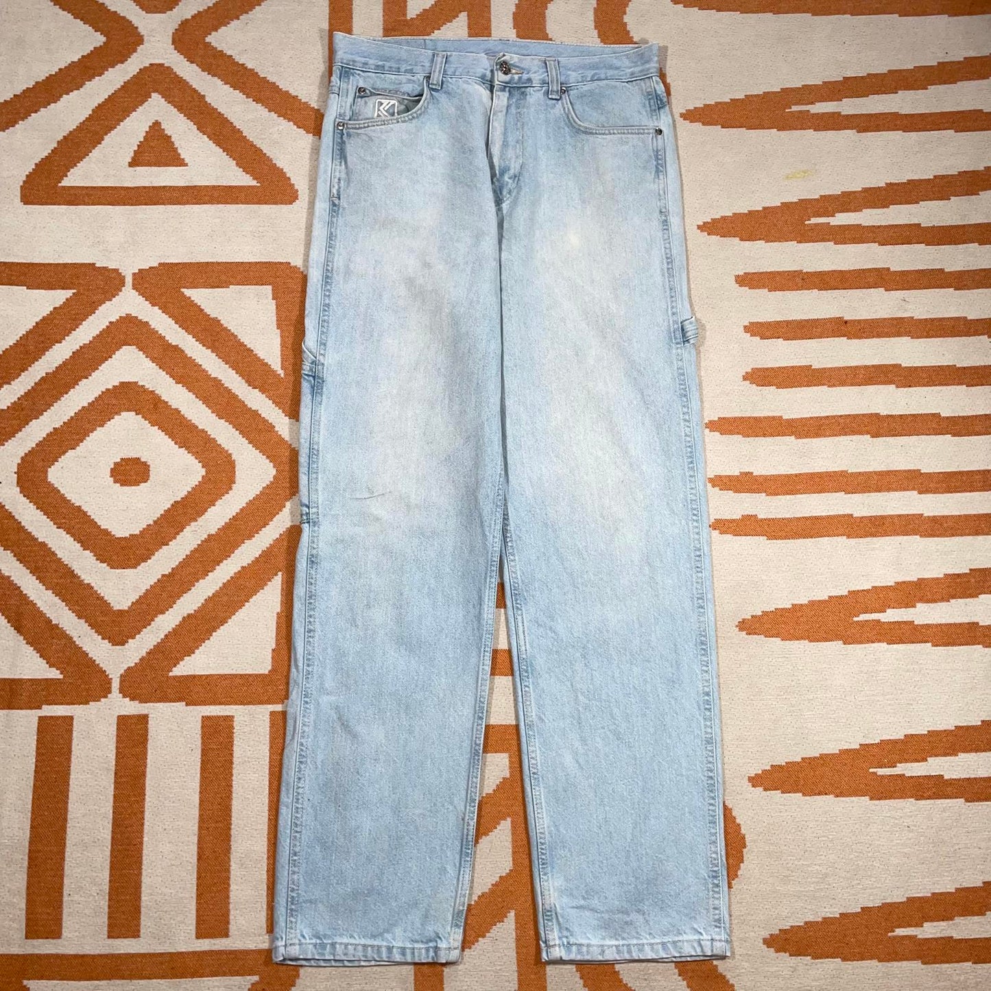 Karl Kani 00s Embroidered Light Blue Denim Jeans 32x32