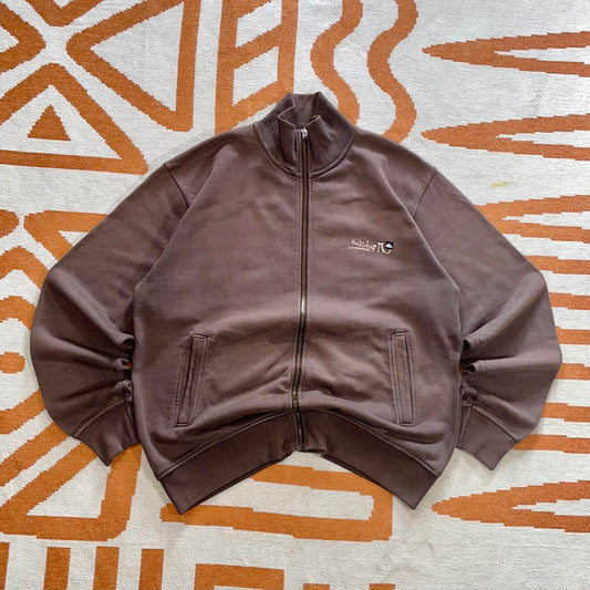 Quiksilver 00s Embroidered Brown Track Jacket L