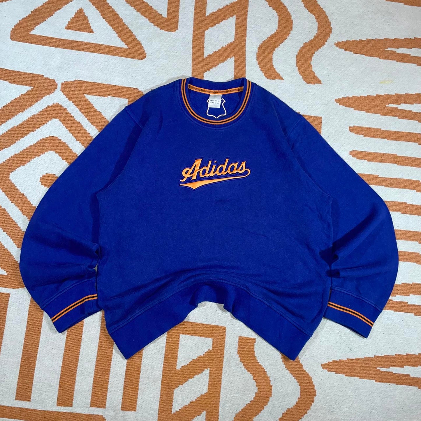 Adidas 90s Varsity Blue Sweatshirt M