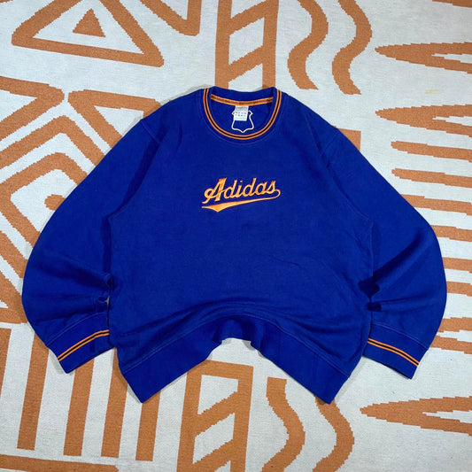 Adidas 90s Varsity Blue Sweatshirt M