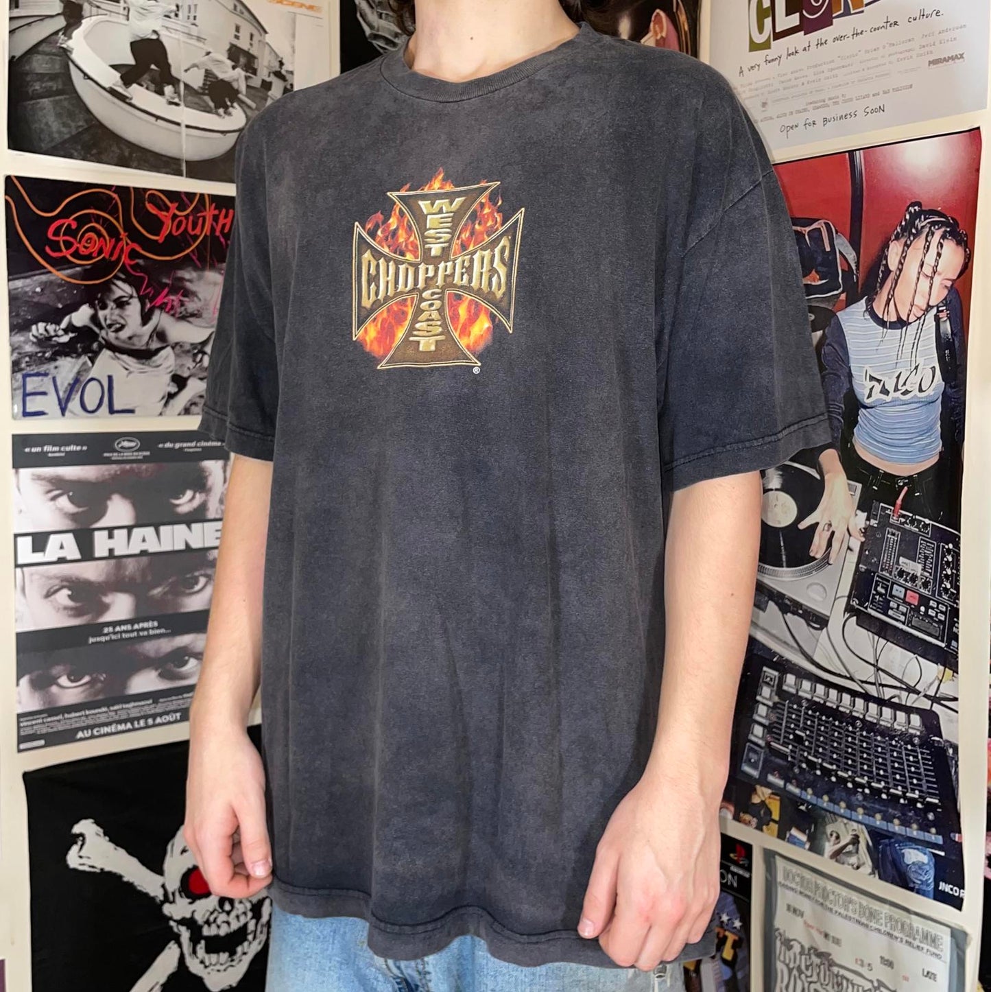 West County Choppers 90s Long Beach Biker Graphic T-Shirt XL