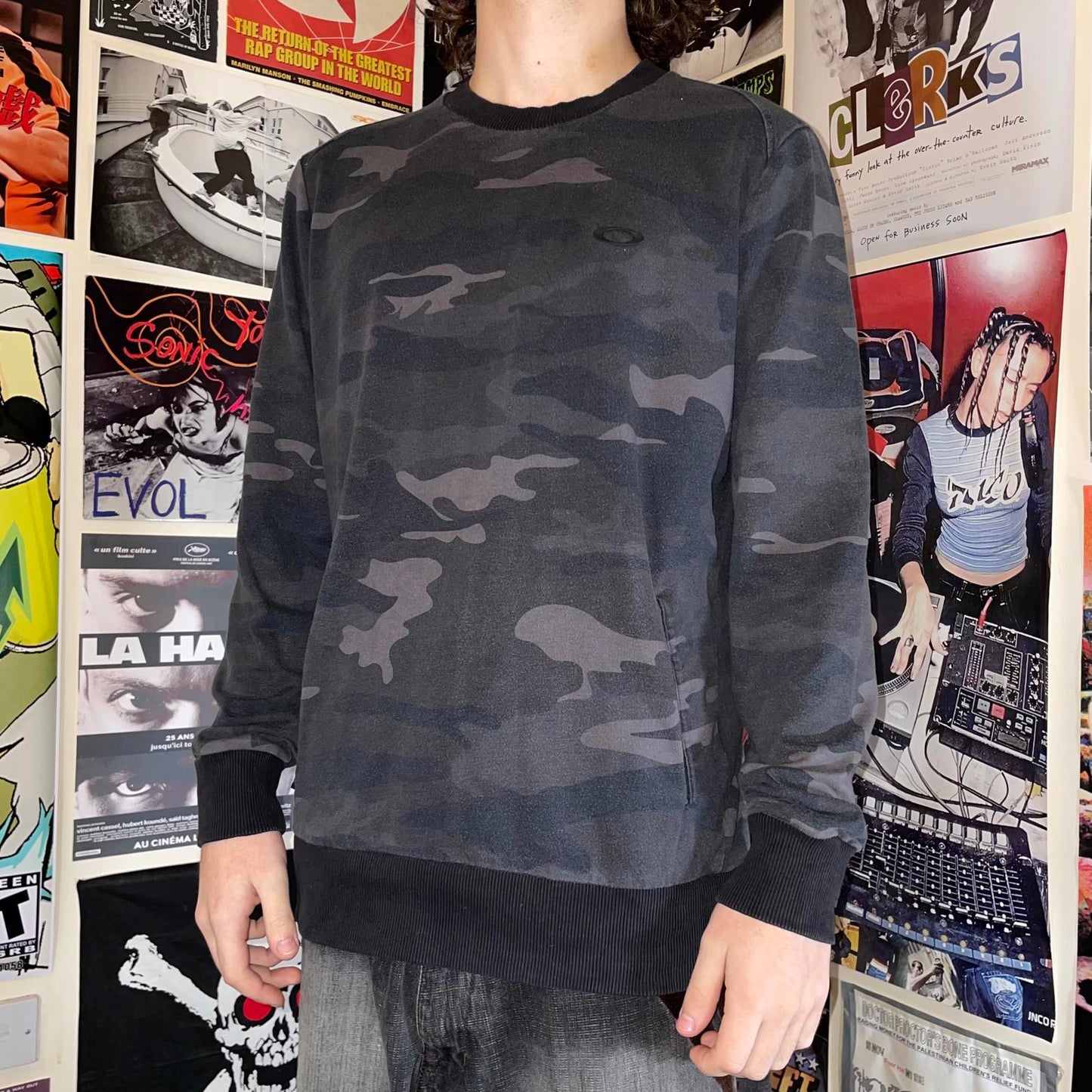 Oakley 00s Camo Print Sweatshirt L