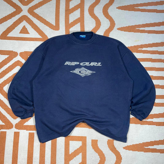 Rip Curl 90s Embroidered Surf Navy Sweatshirt XL