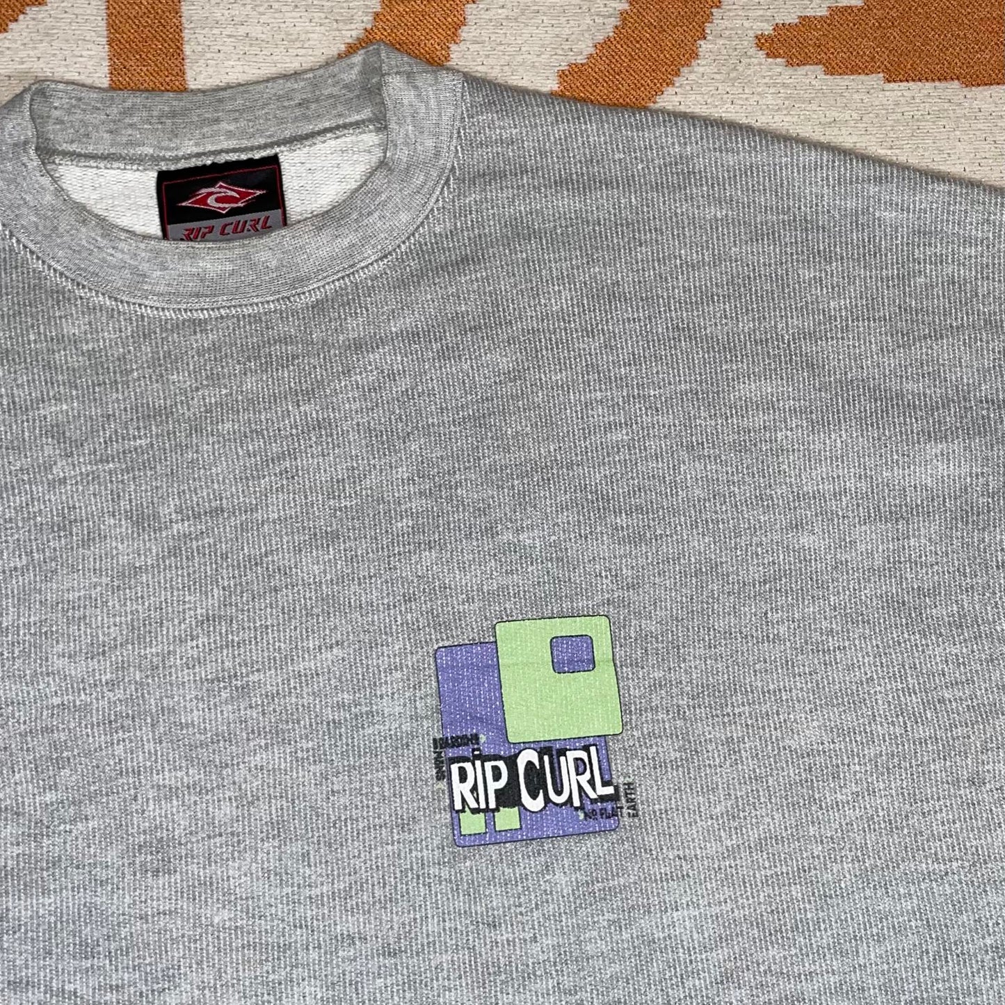 Rip Curl 90s Snowboarder Graphic Grey Sweatshirt XL