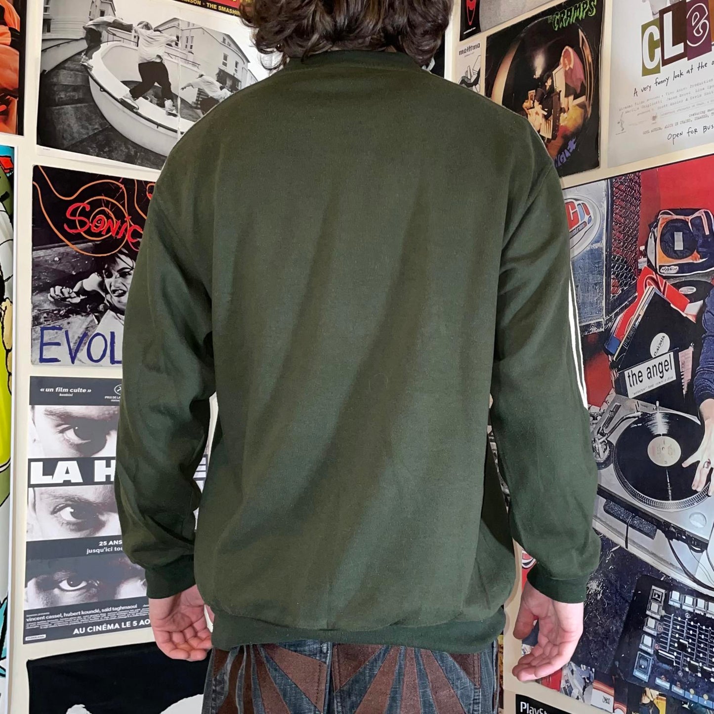 Adidas 90s Embroidered Green Sweatshirt M