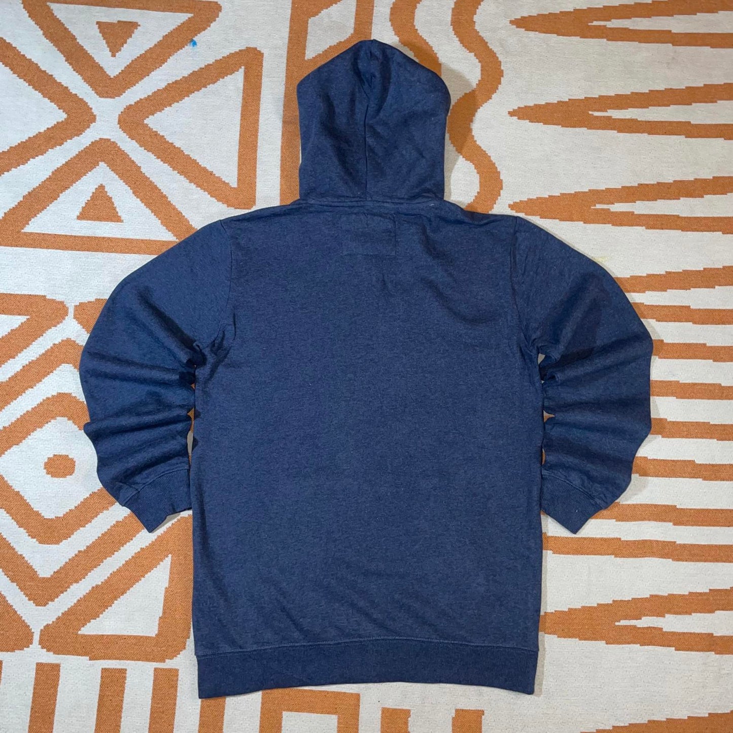 Quiksilver 00s Navy Logo Print Hoodie L