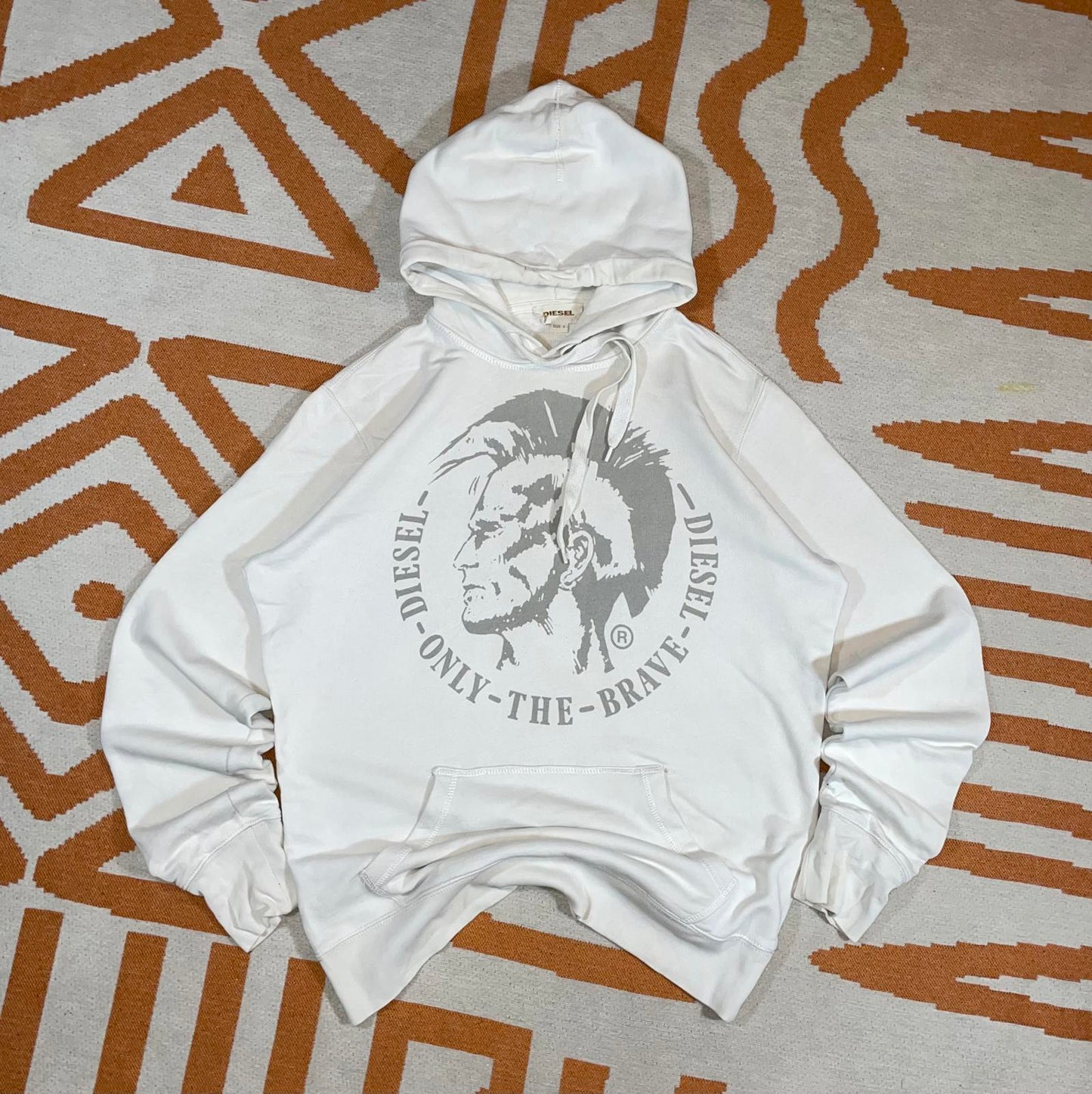 Diesel 00s Brave Graphic White Hoodie L