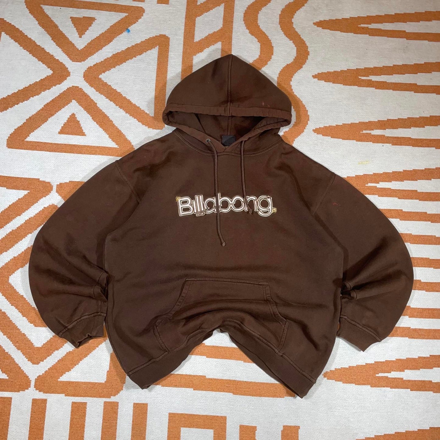 Billabong 90s Embroidered Brown Surf Hoodie L