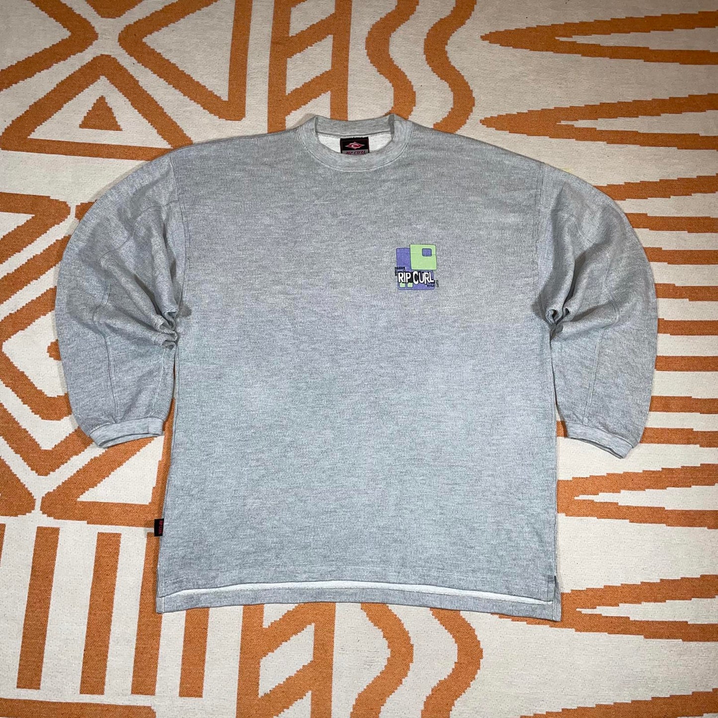 Rip Curl 90s Snowboarder Graphic Grey Sweatshirt XL