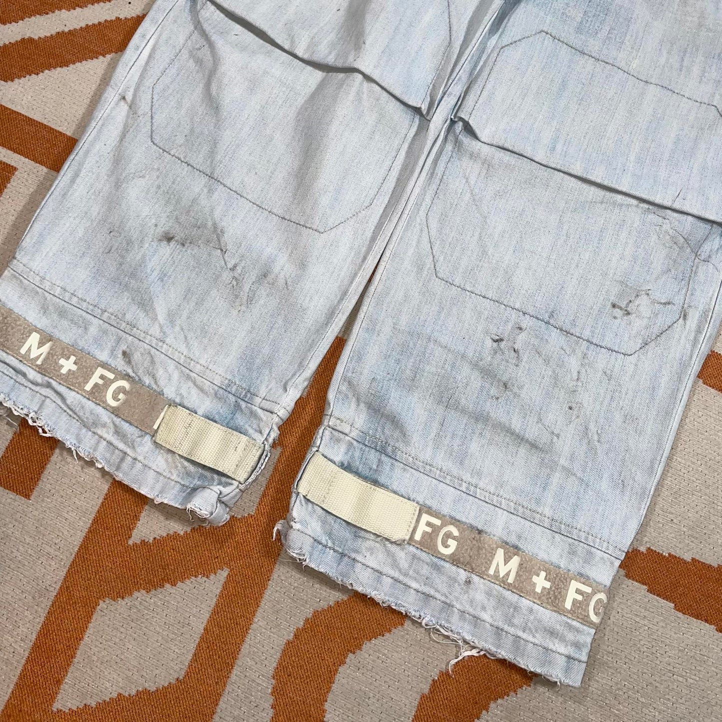 Marithè + Francois Girbaud 00s Velcro Cargo Baggy Denim Jeans 34x32